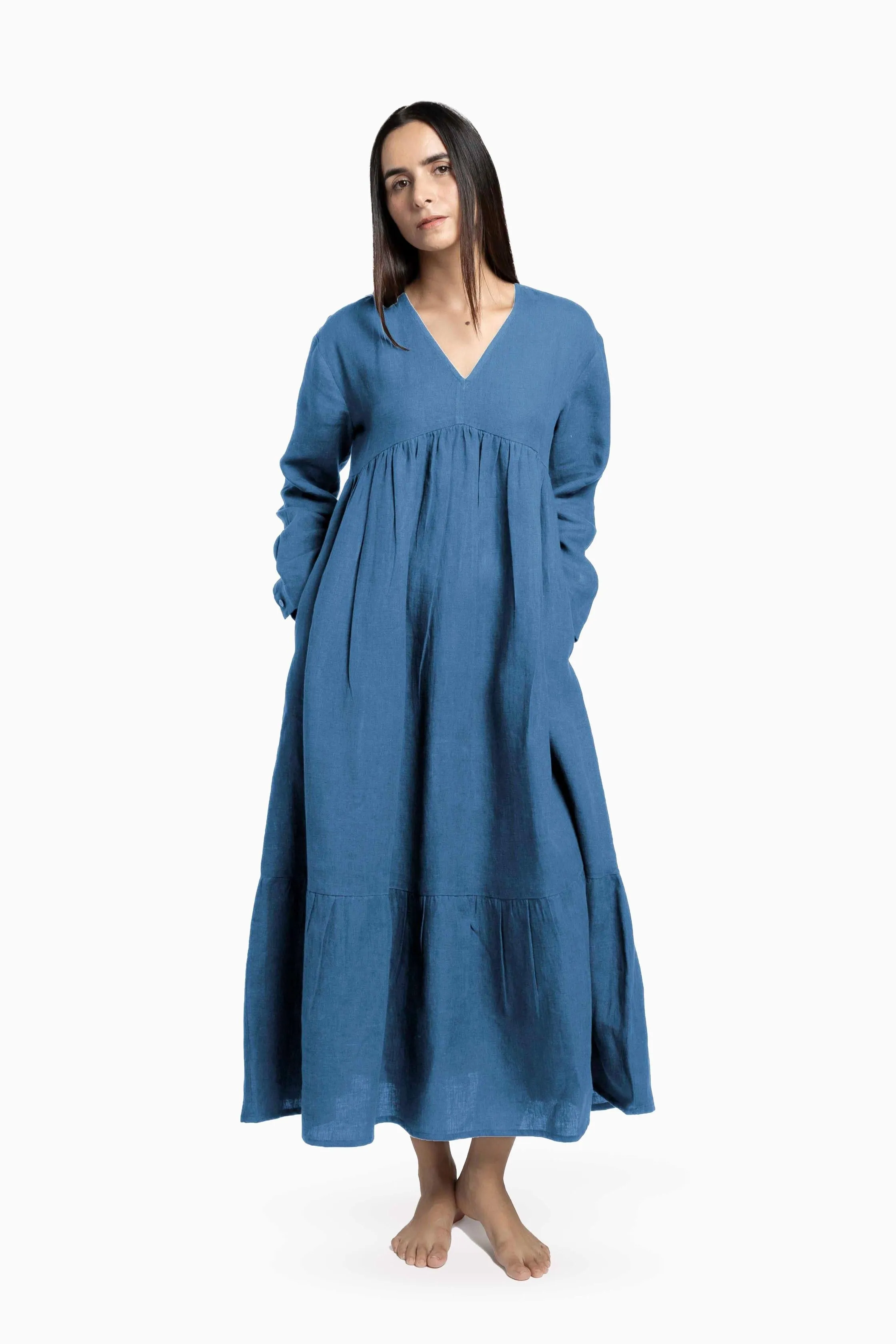 Linen Harbor Maxi Dress-Misty Lilac