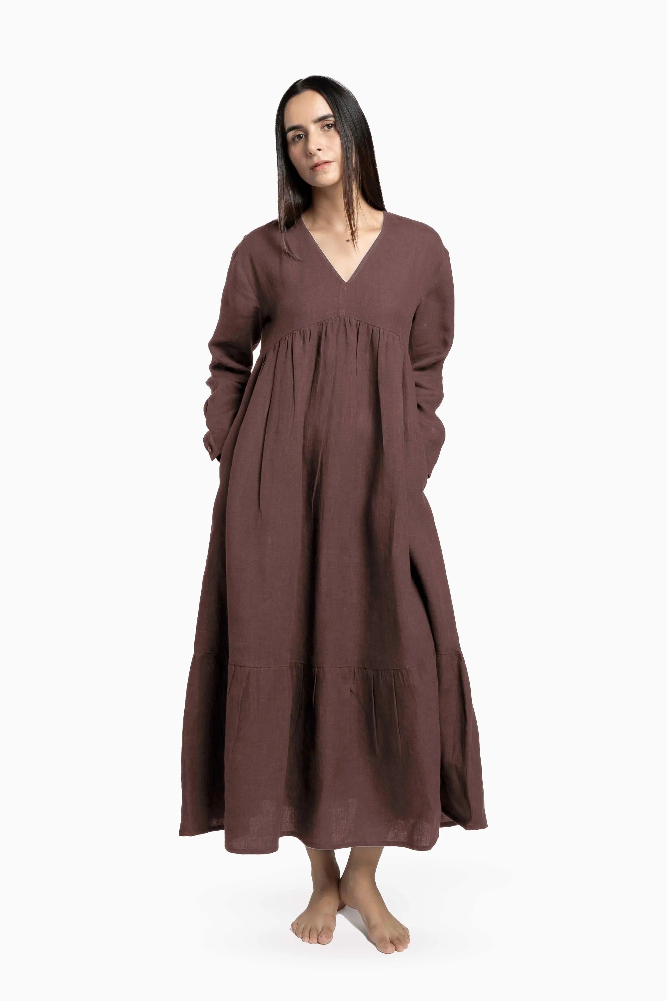Linen Harbor Maxi Dress-Misty Lilac