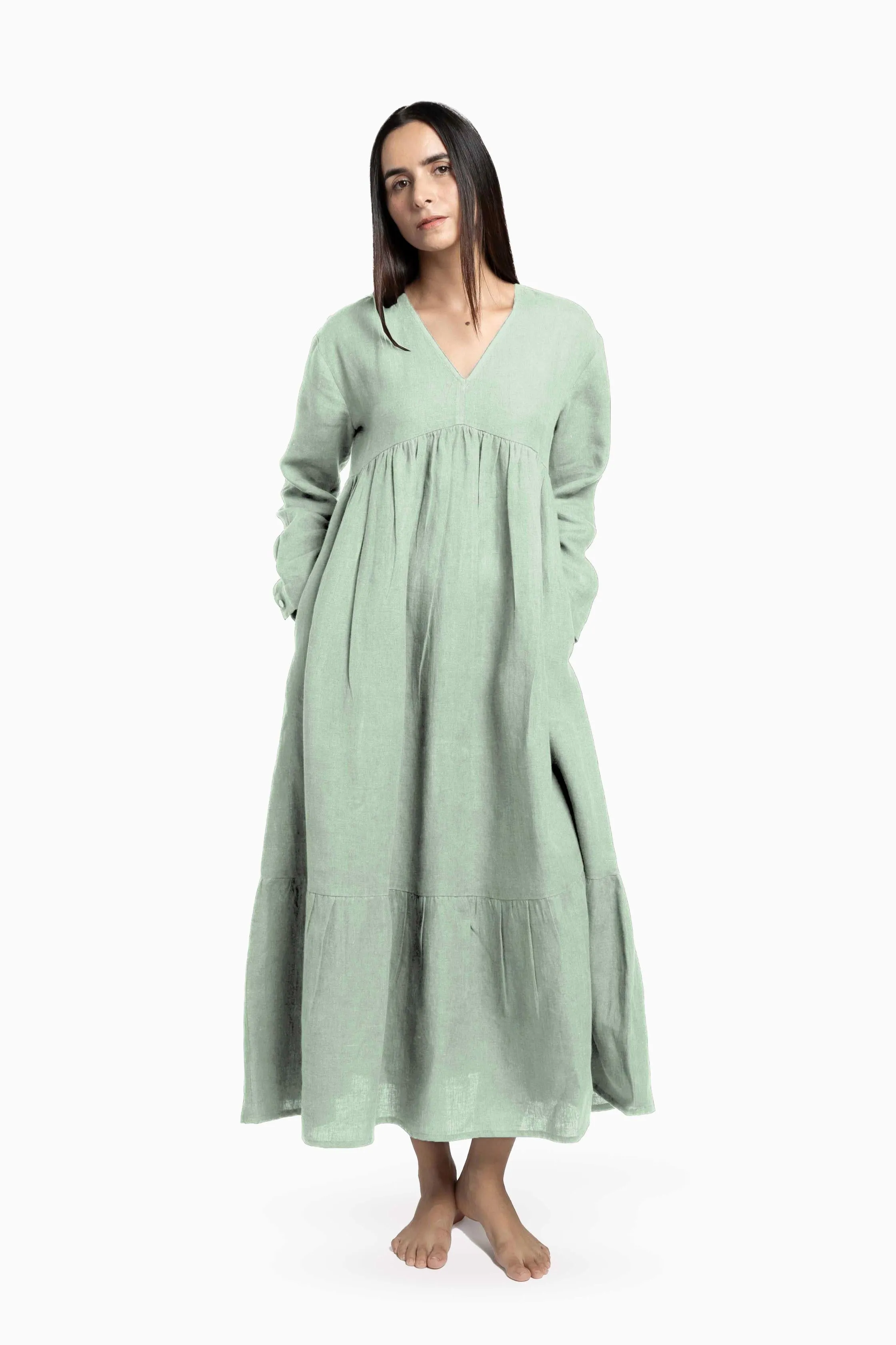 Linen Harbor Maxi Dress-Misty Lilac