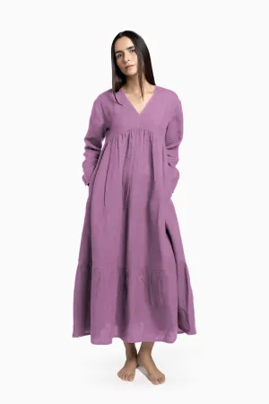 Linen Harbor Maxi Dress-Misty Lilac