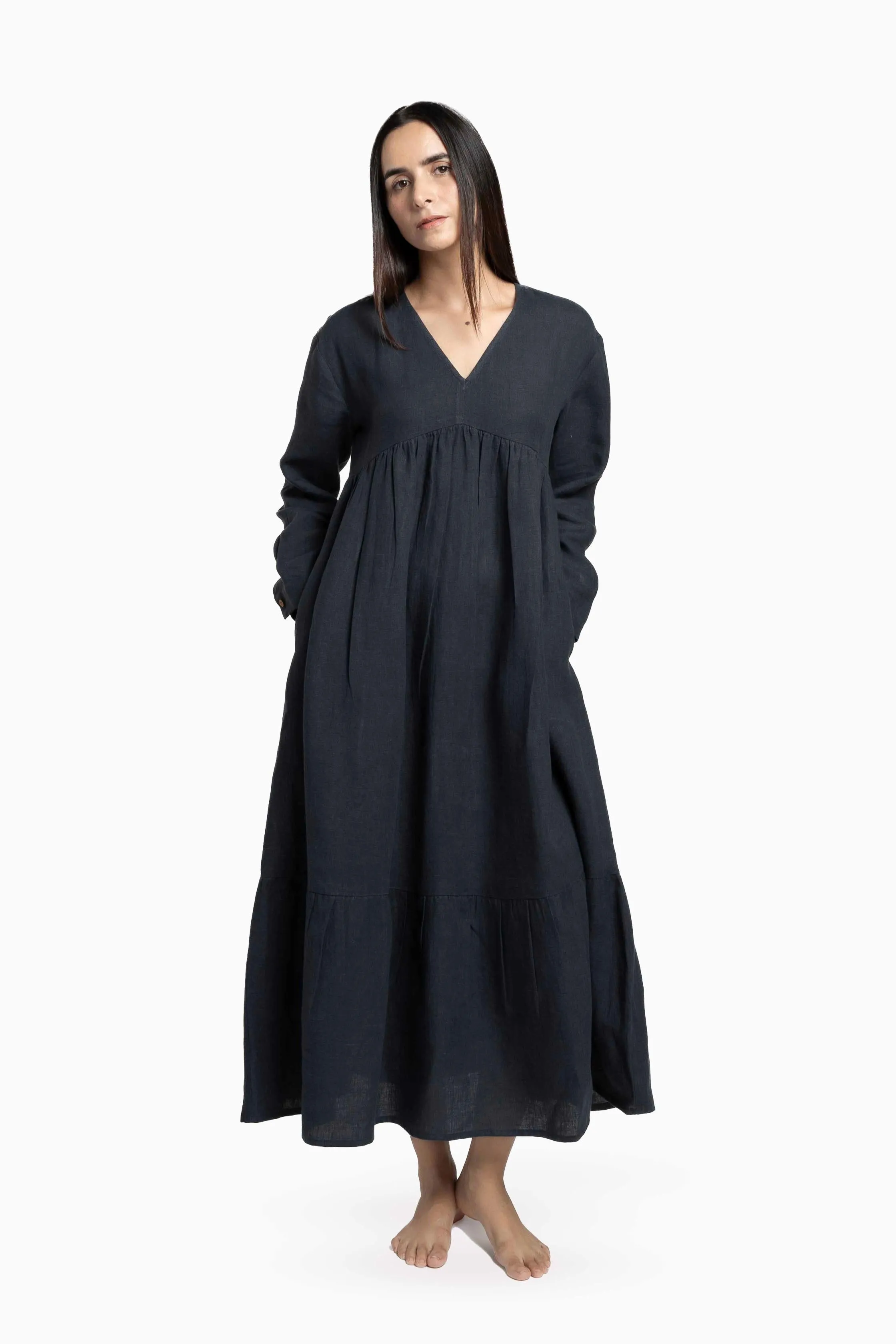 Linen Harbor Maxi Dress-Misty Lilac