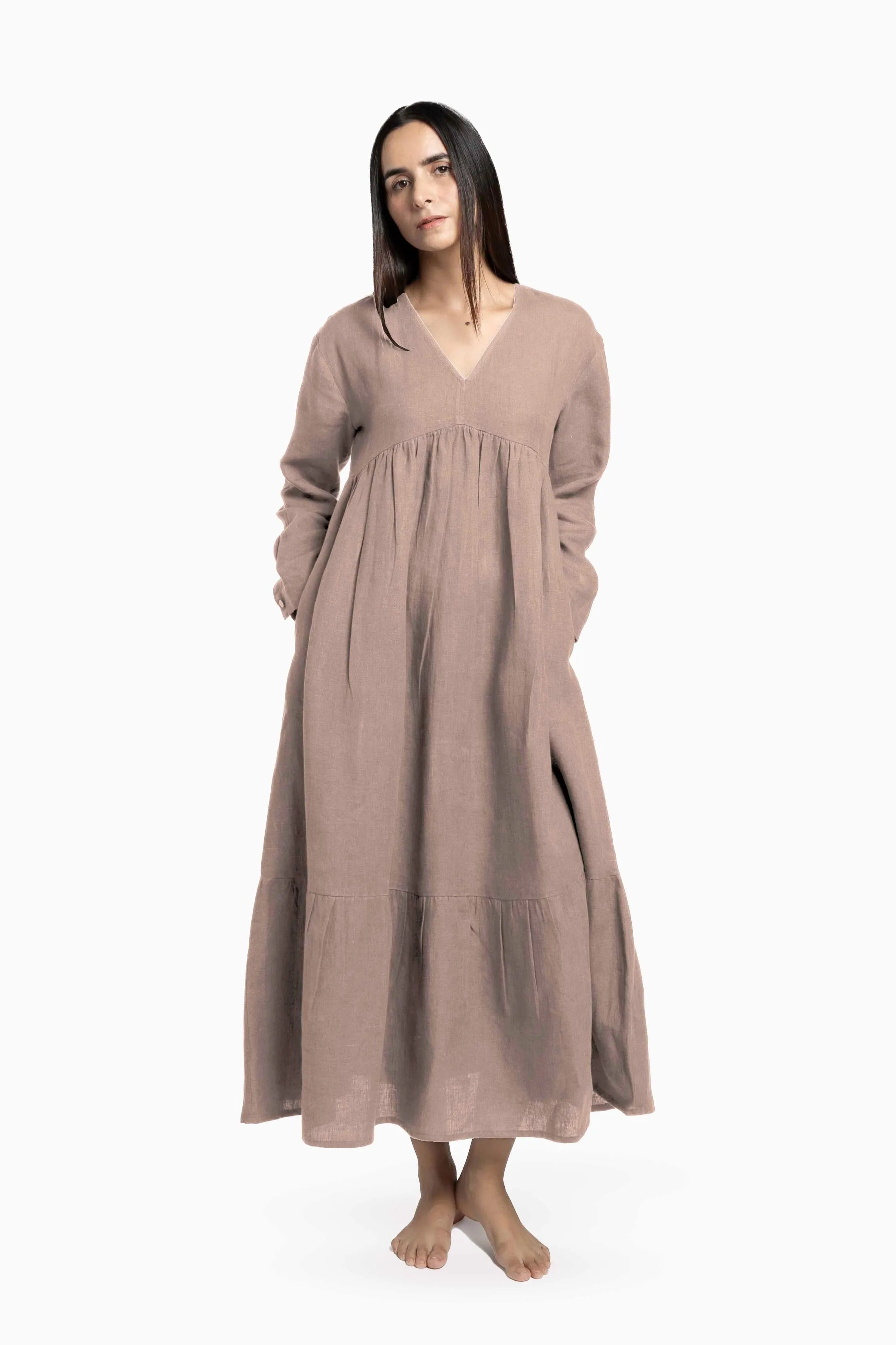 Linen Harbor Maxi Dress-Misty Lilac