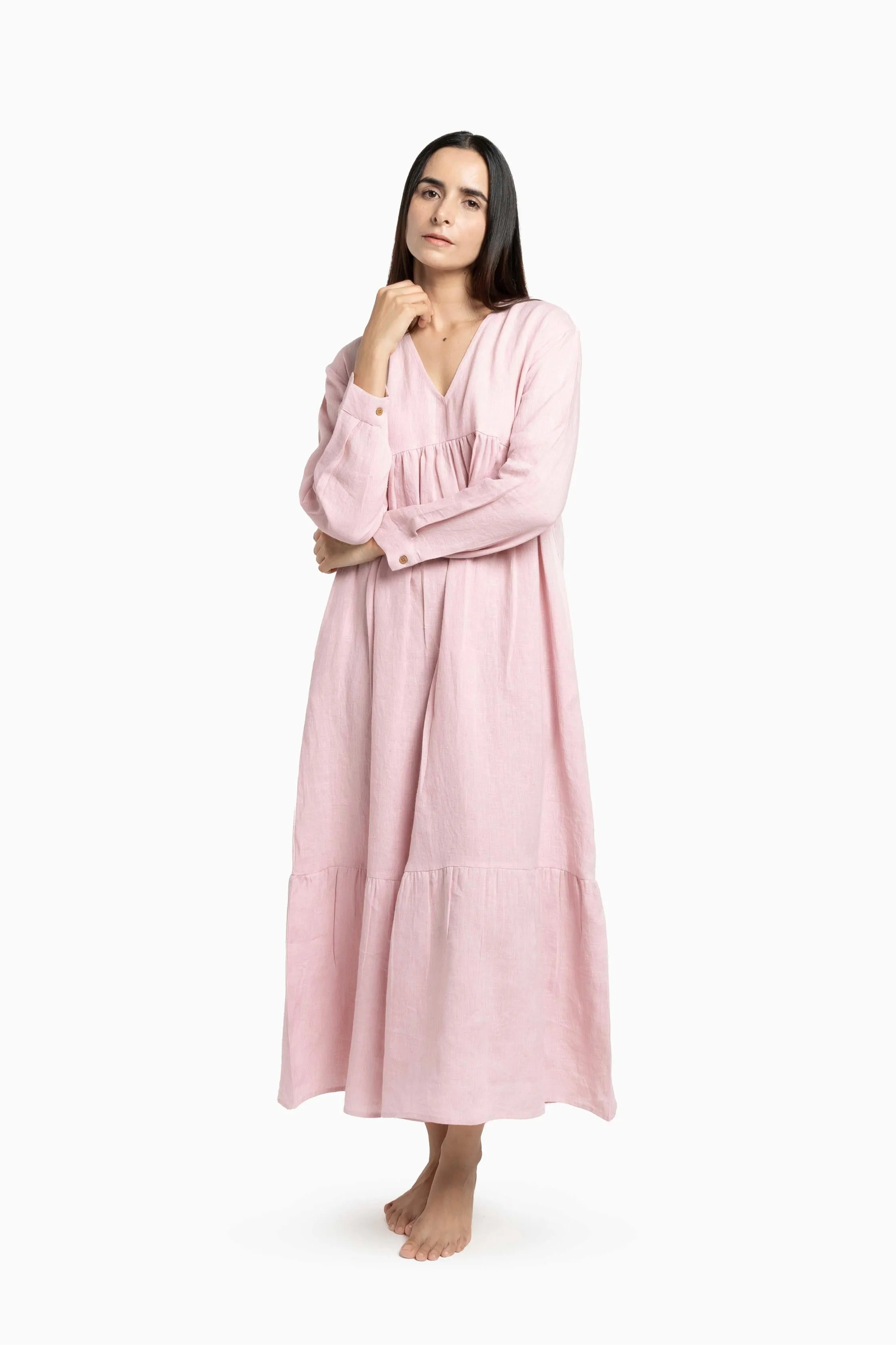 Linen Harbor Maxi Dress-Misty Lilac