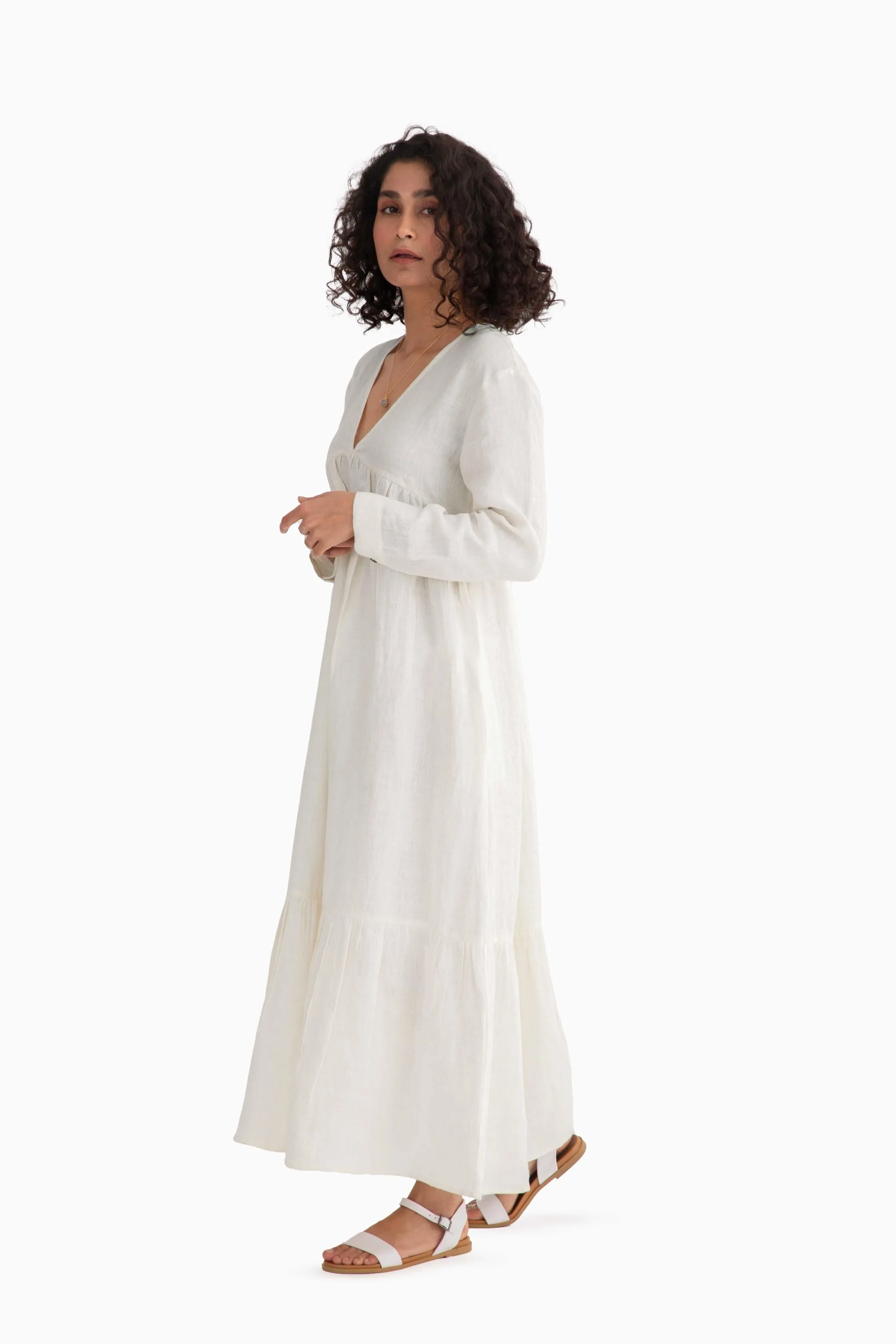 Linen Harbor Maxi Dress-Misty Lilac