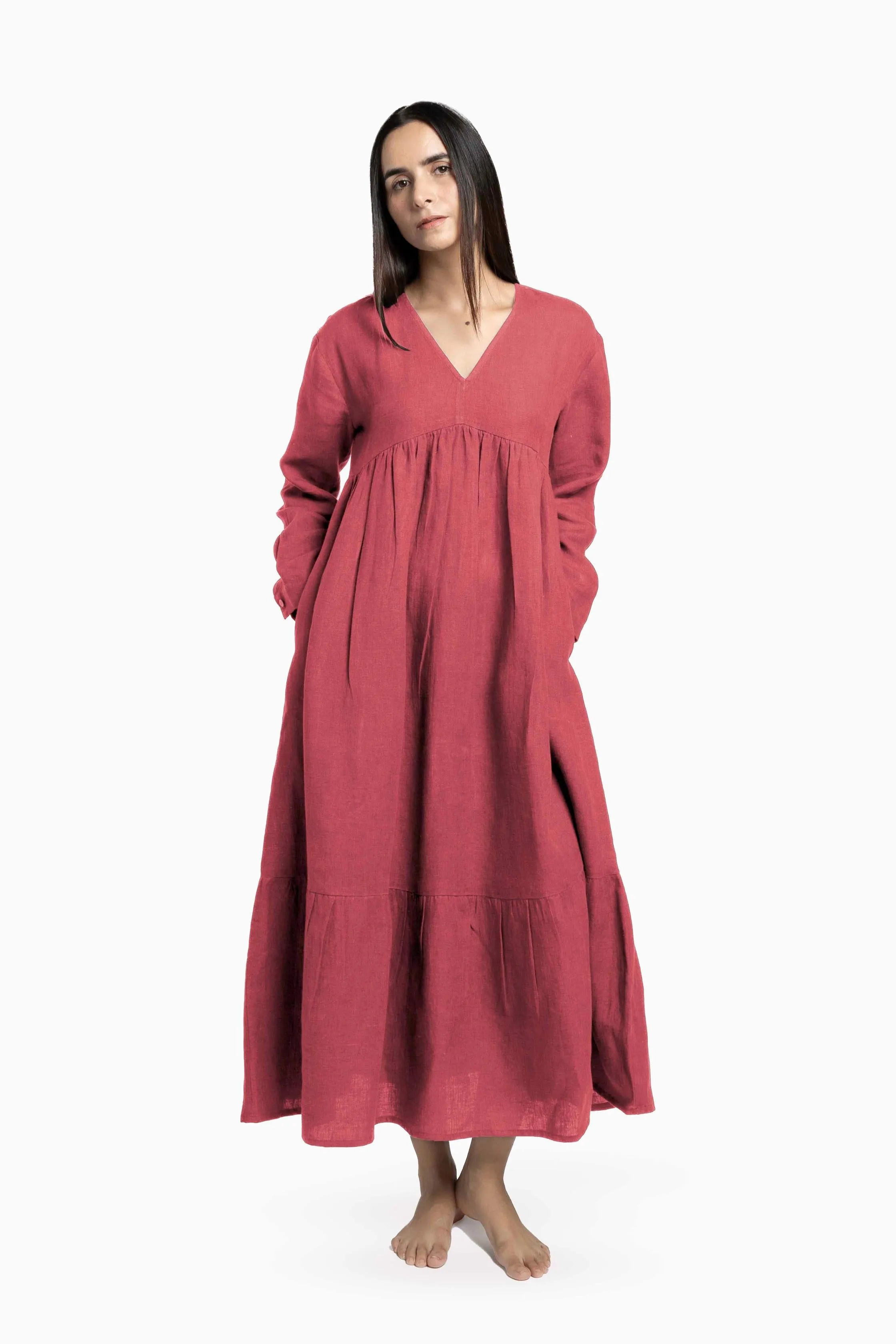 Linen Harbor Maxi Dress-Misty Lilac