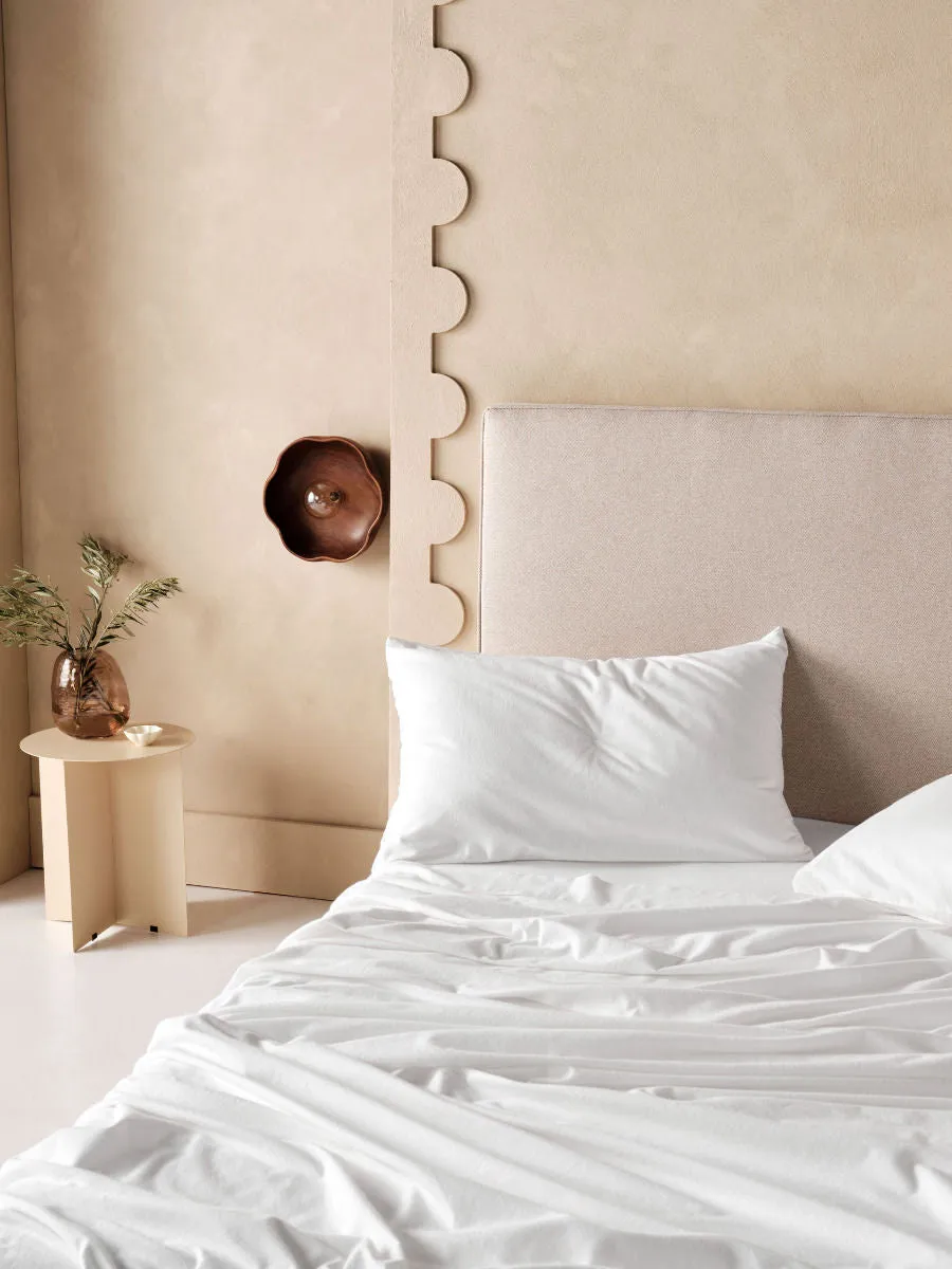 LINEN HOUSE FLANNELETTE WHITE PLAIN-DYED SHEET SET