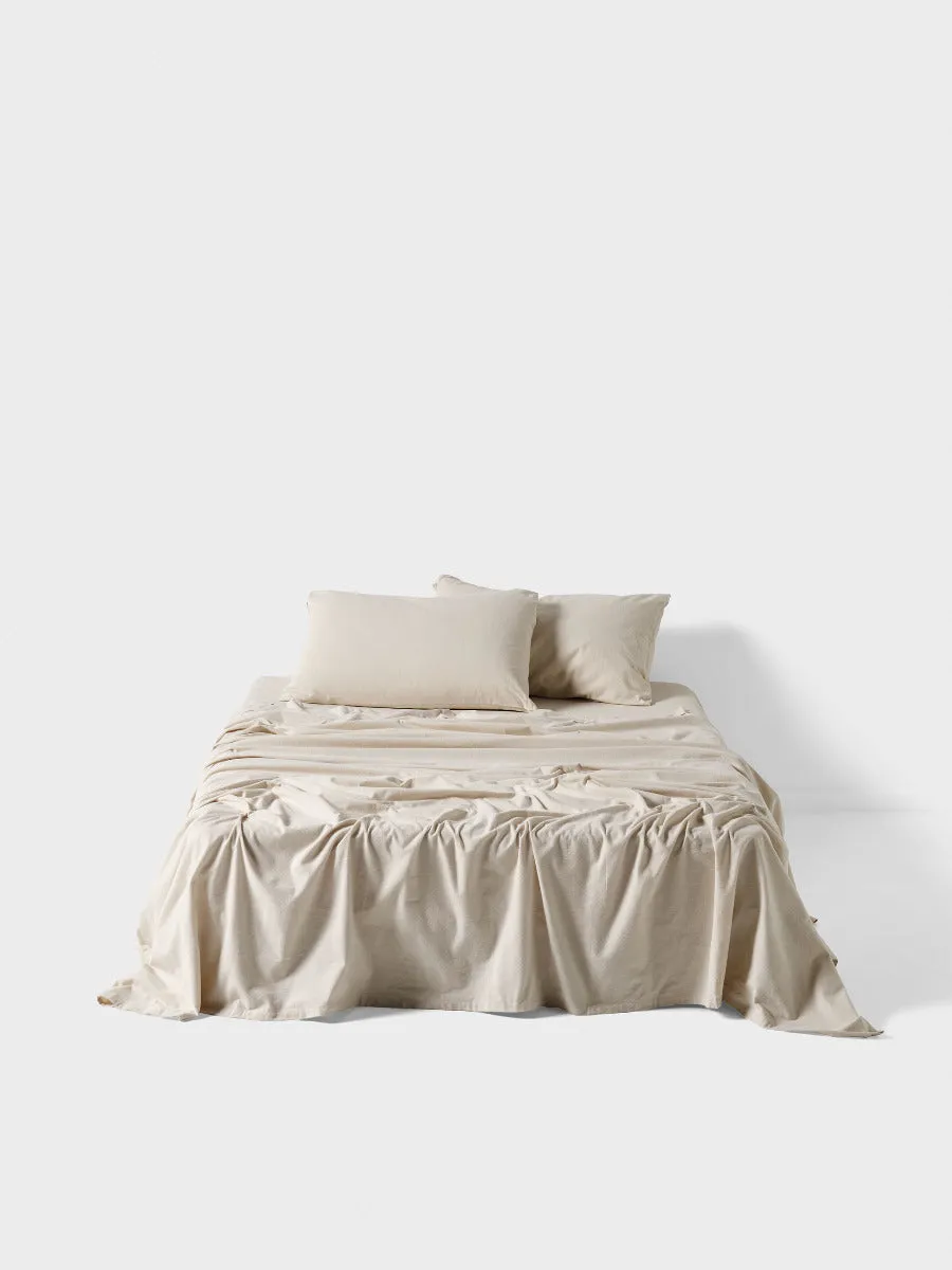LINEN HOUSE PLAIN DYED FLANNELETTE SHEET SET  - TAUPE