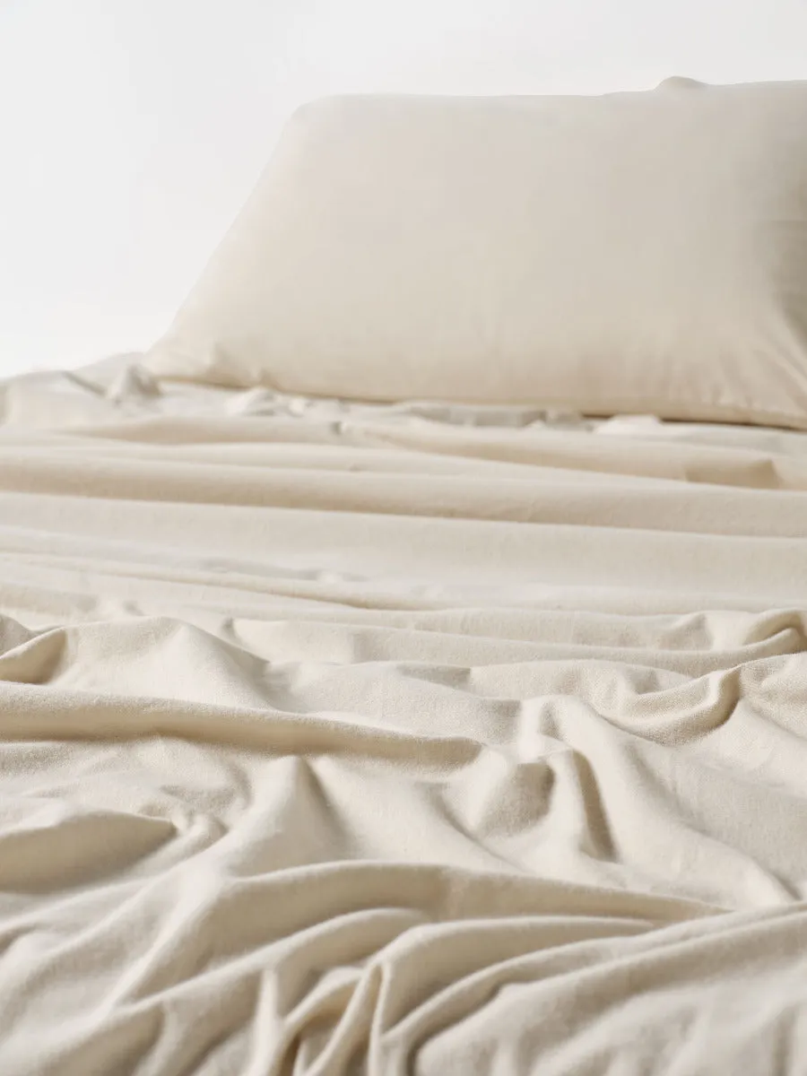 LINEN HOUSE PLAIN DYED FLANNELETTE SHEET SET  - TAUPE