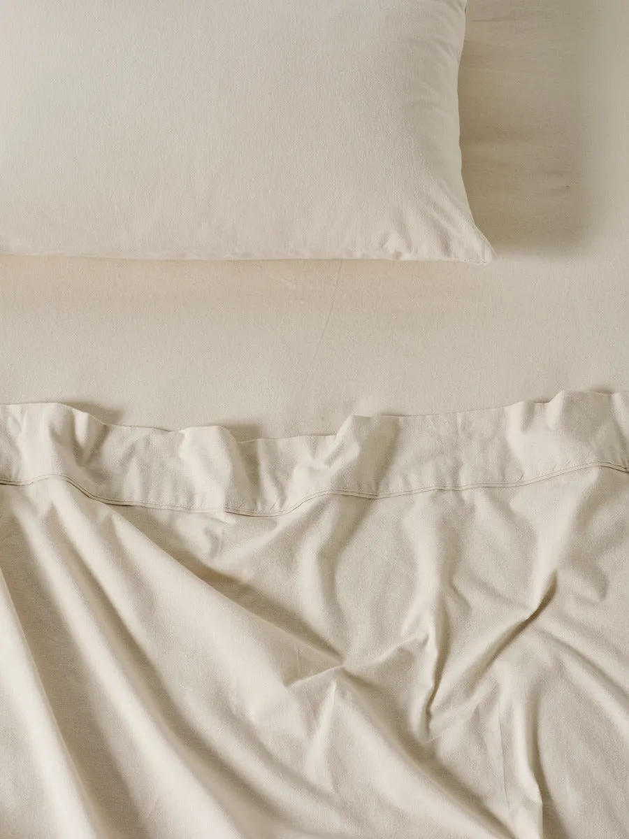 LINEN HOUSE PLAIN DYED FLANNELETTE SHEET SET  - TAUPE