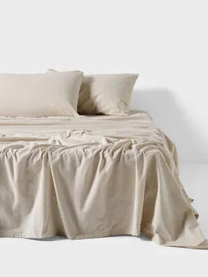 LINEN HOUSE PLAIN DYED FLANNELETTE SHEET SET  - TAUPE