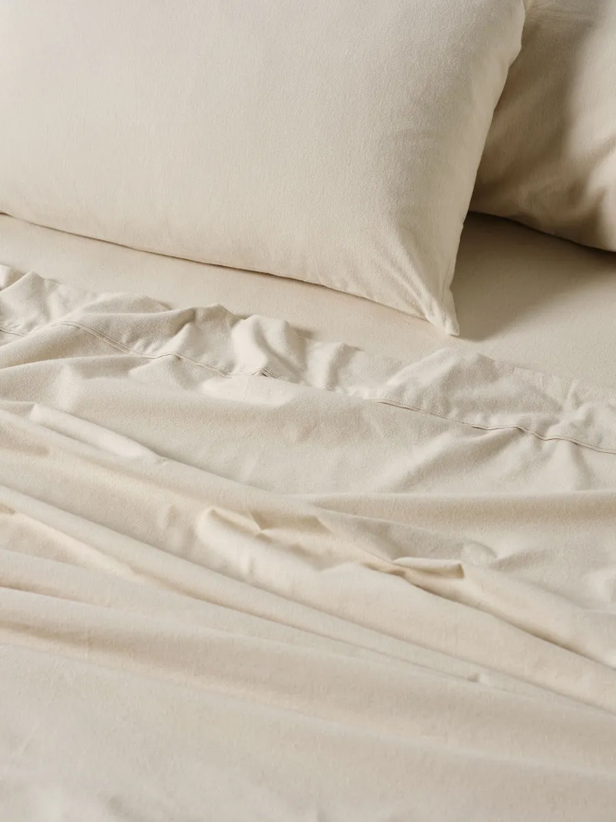 LINEN HOUSE PLAIN DYED FLANNELETTE SHEET SET  - TAUPE