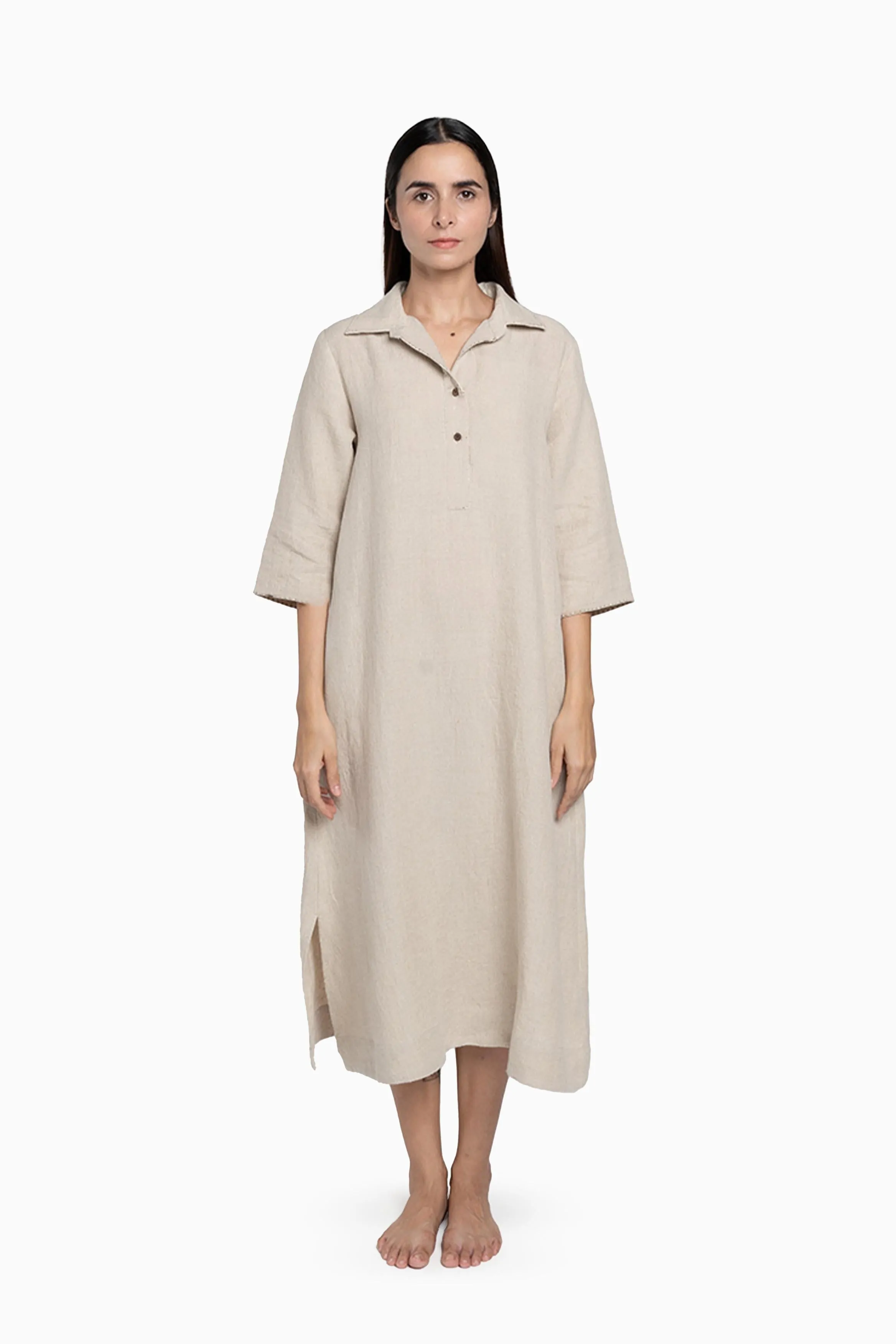 Linen Kira Shirt Dress-Misty Lilac