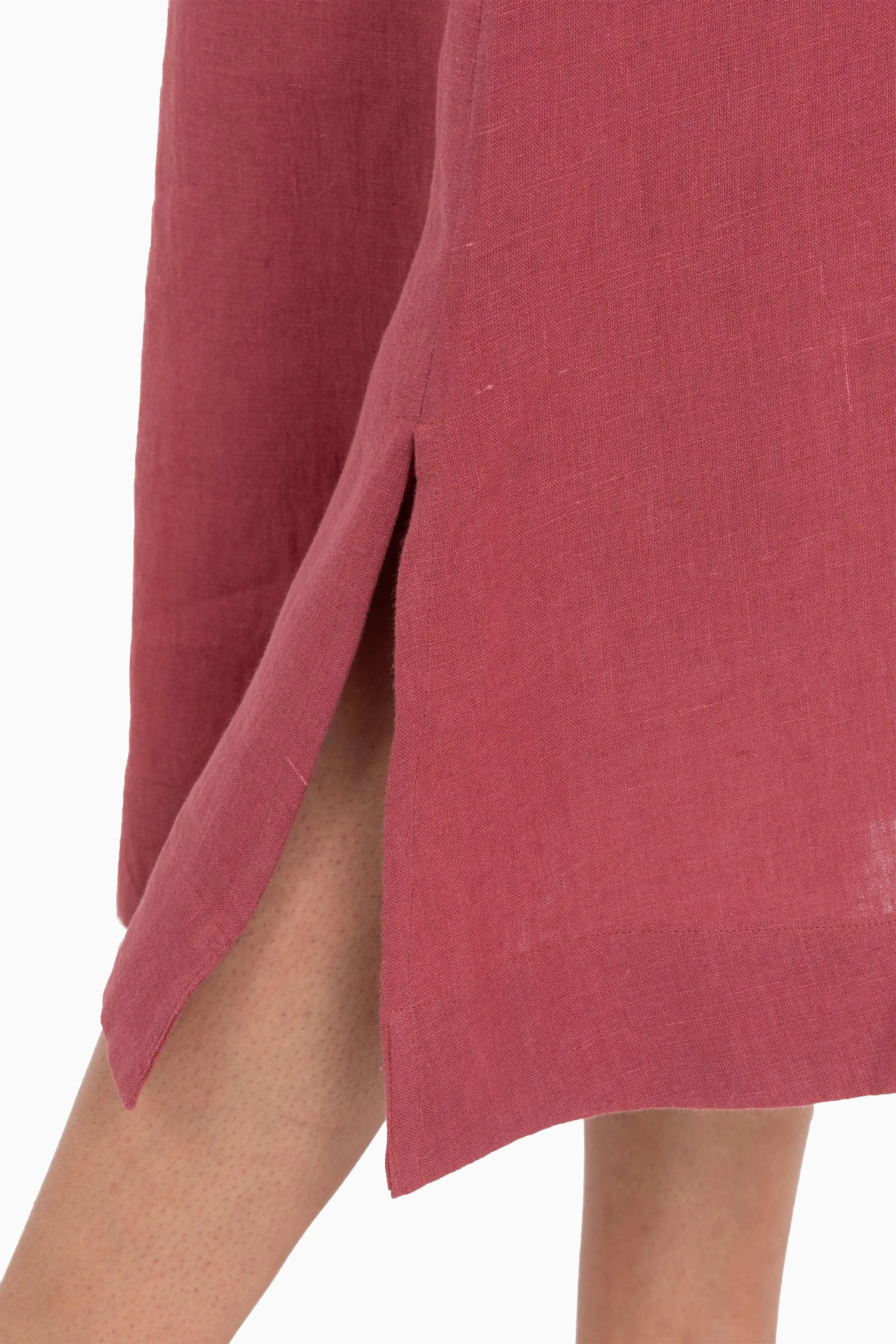 Linen Kira Shirt Dress-Misty Lilac