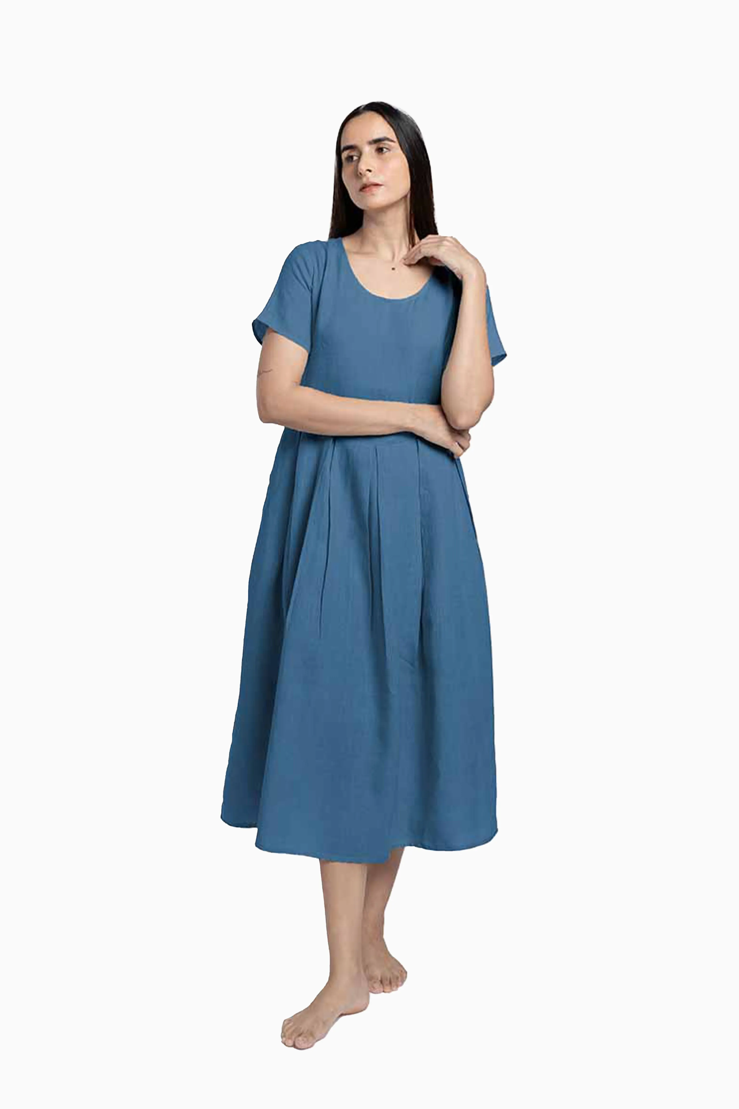 Linen Selah Dress-Muted Mocha