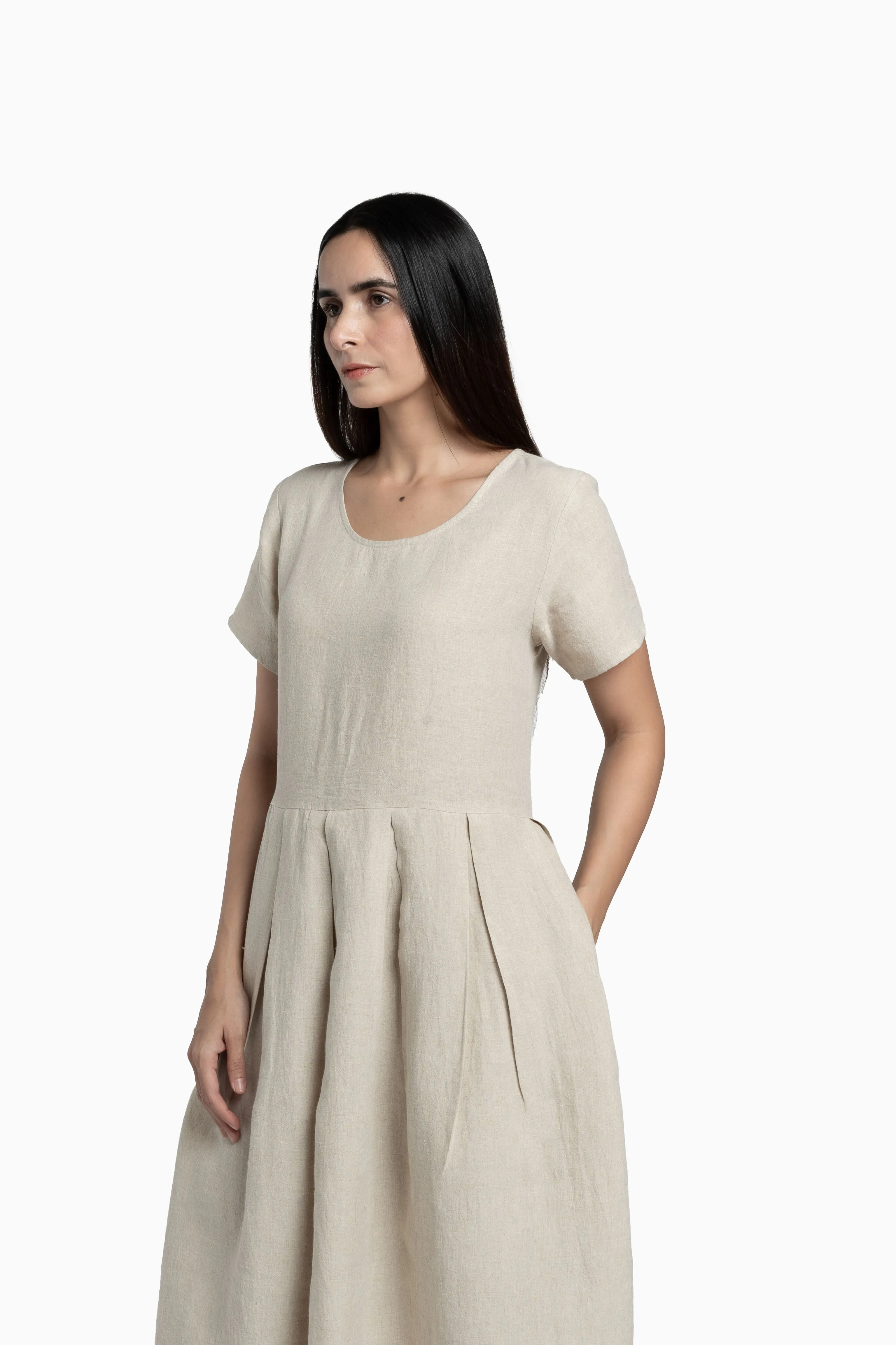 Linen Selah Dress-Muted Mocha