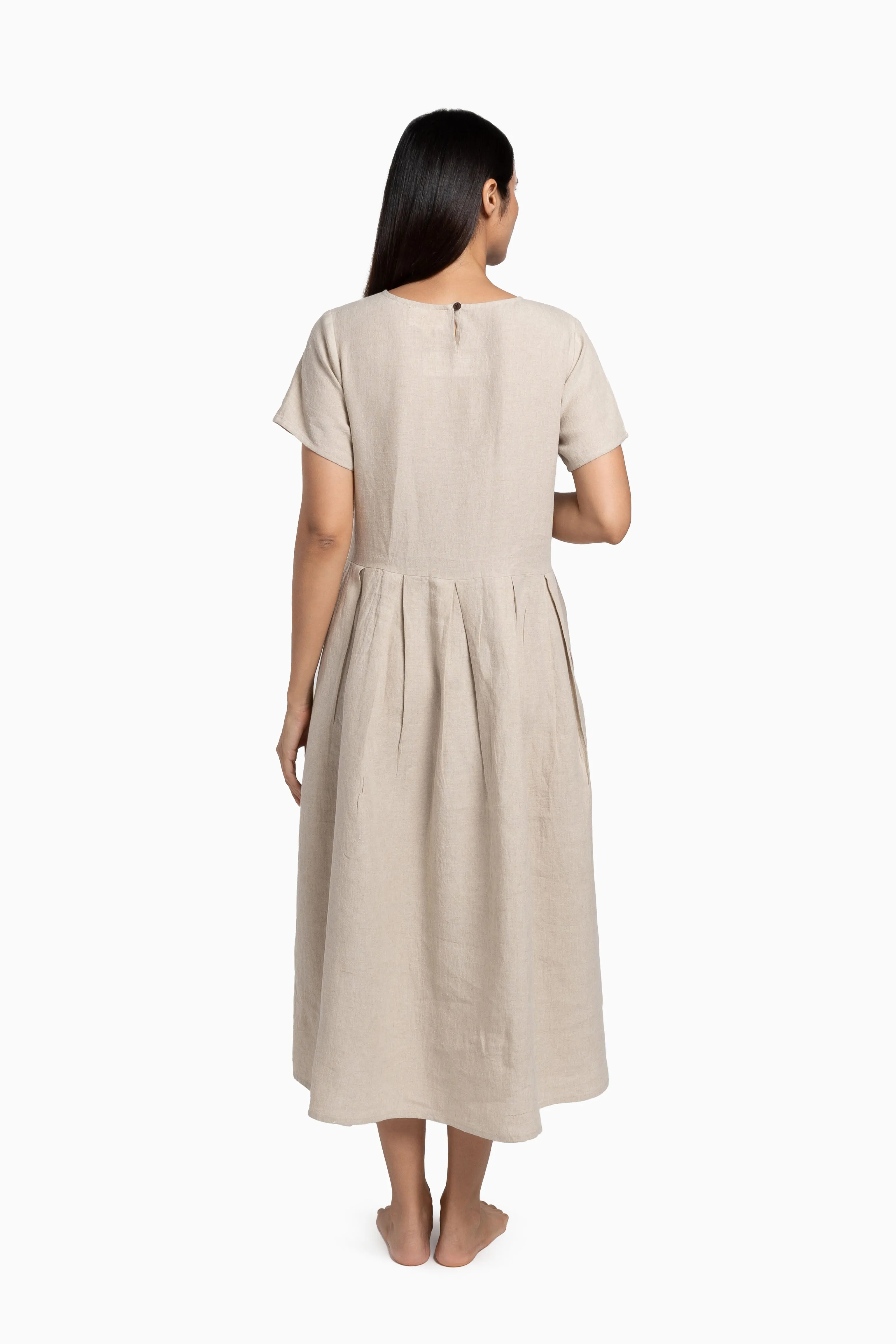 Linen Selah Dress-Muted Mocha
