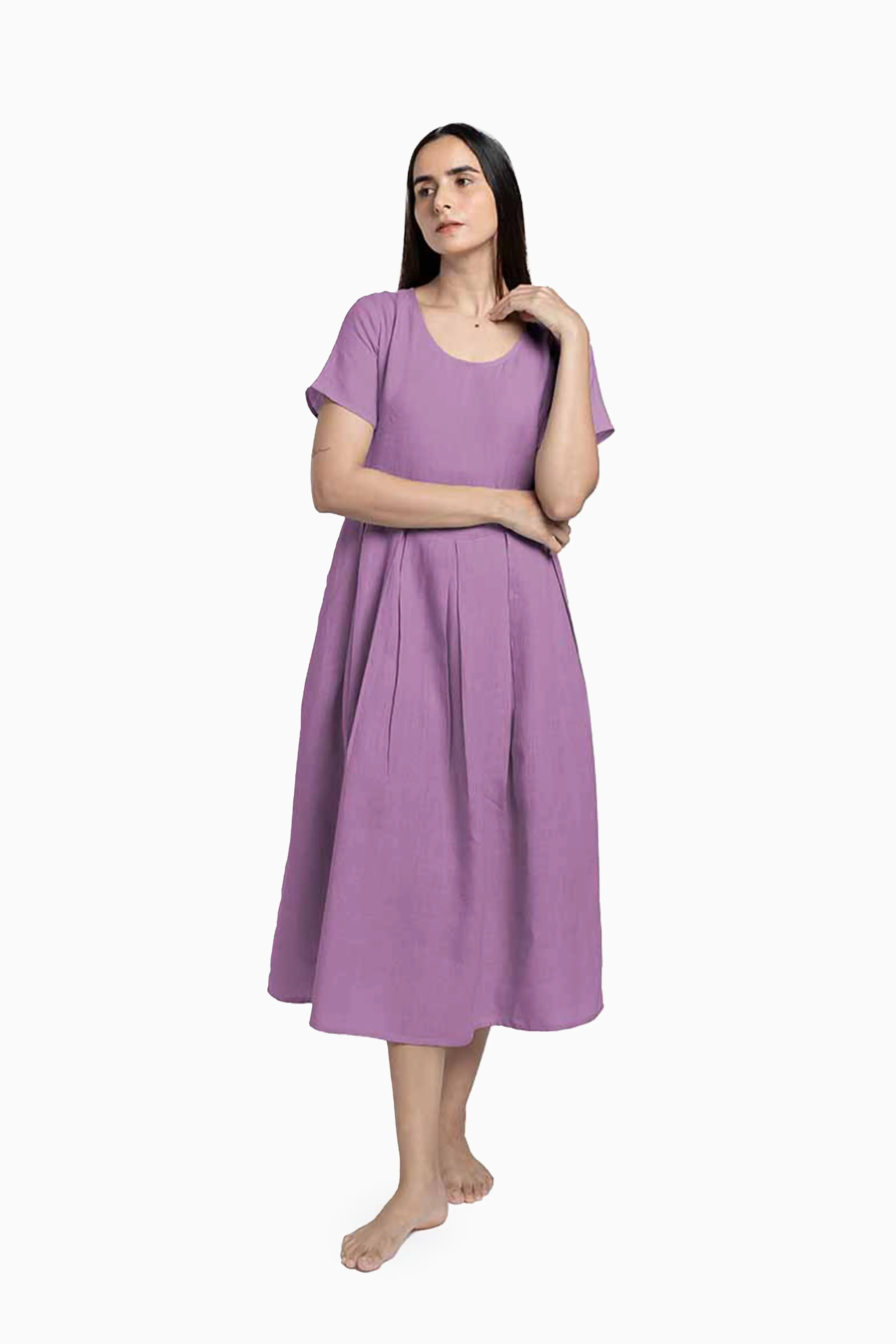 Linen Selah Dress-Muted Mocha