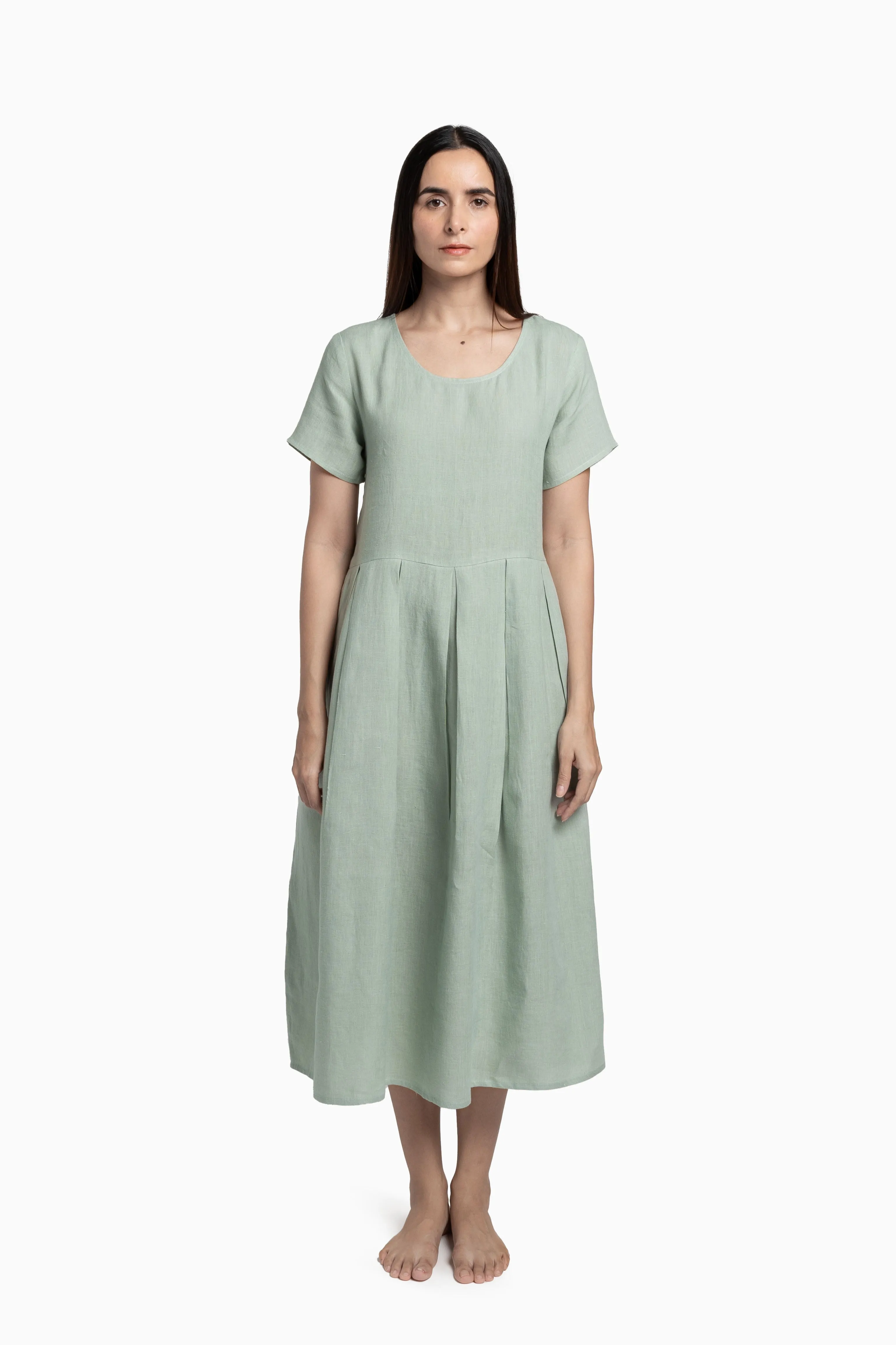 Linen Selah Dress-Muted Mocha
