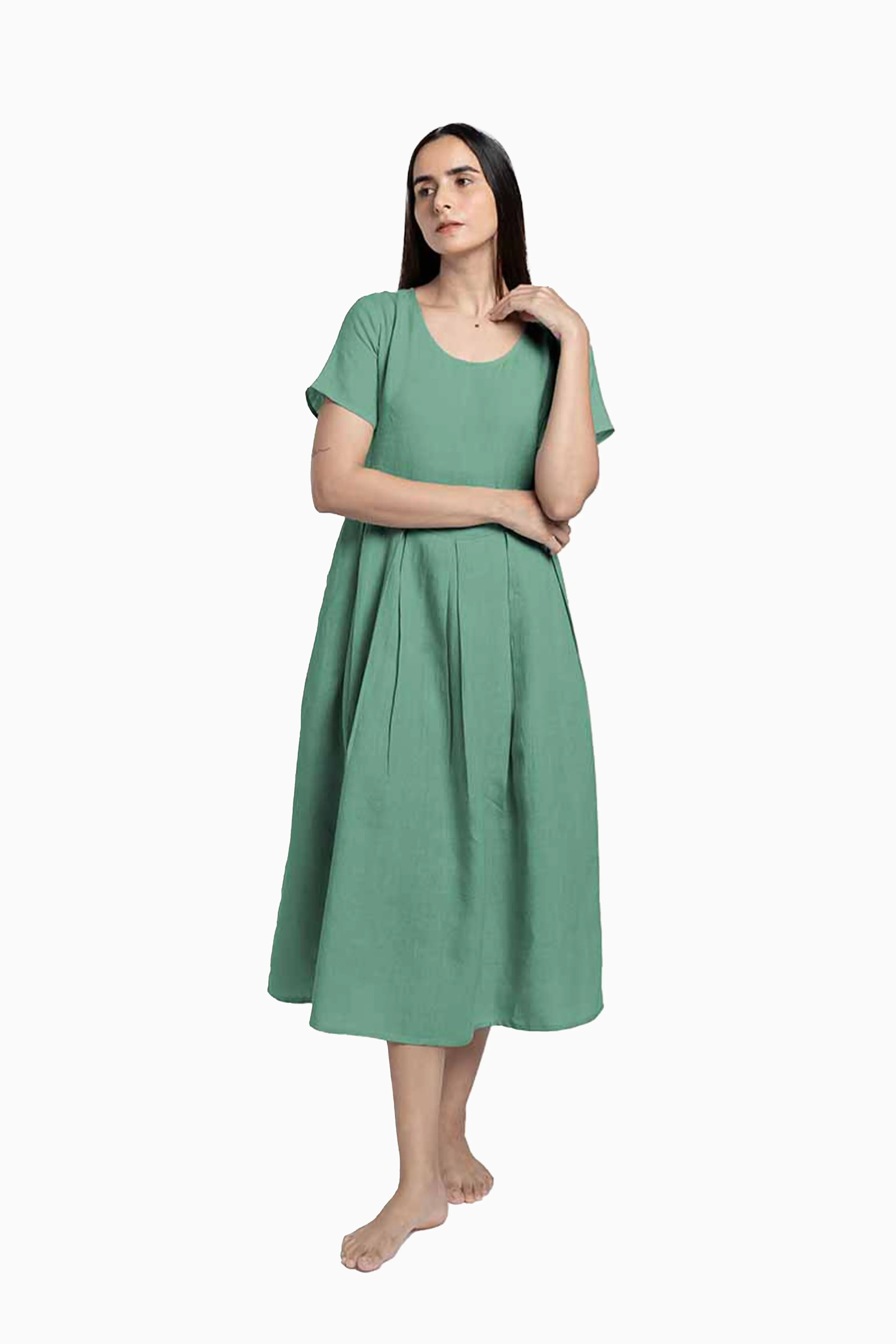 Linen Selah Dress-Muted Mocha
