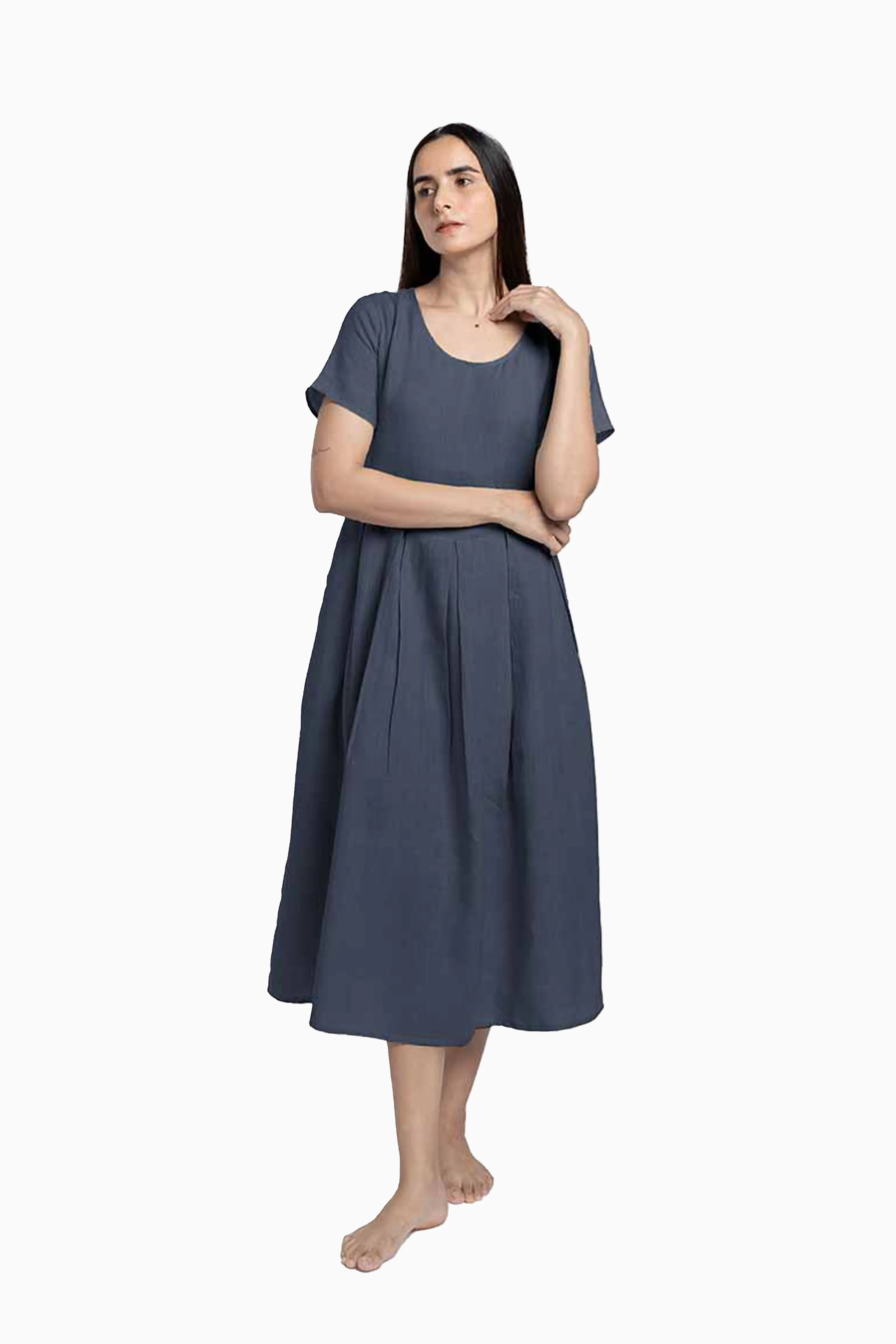 Linen Selah Dress-Sunburnt Yellow