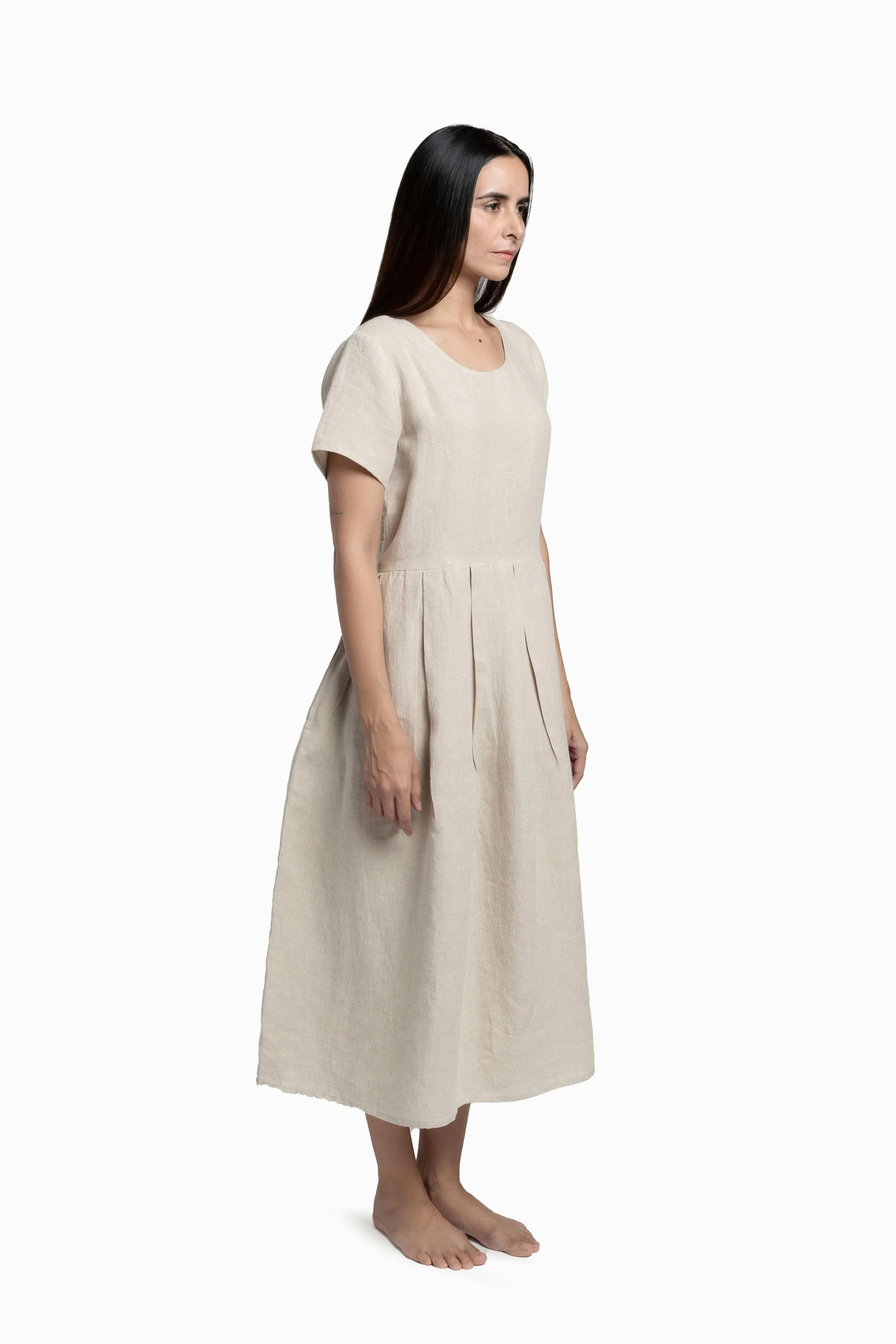 Linen Selah Dress-Sunburnt Yellow