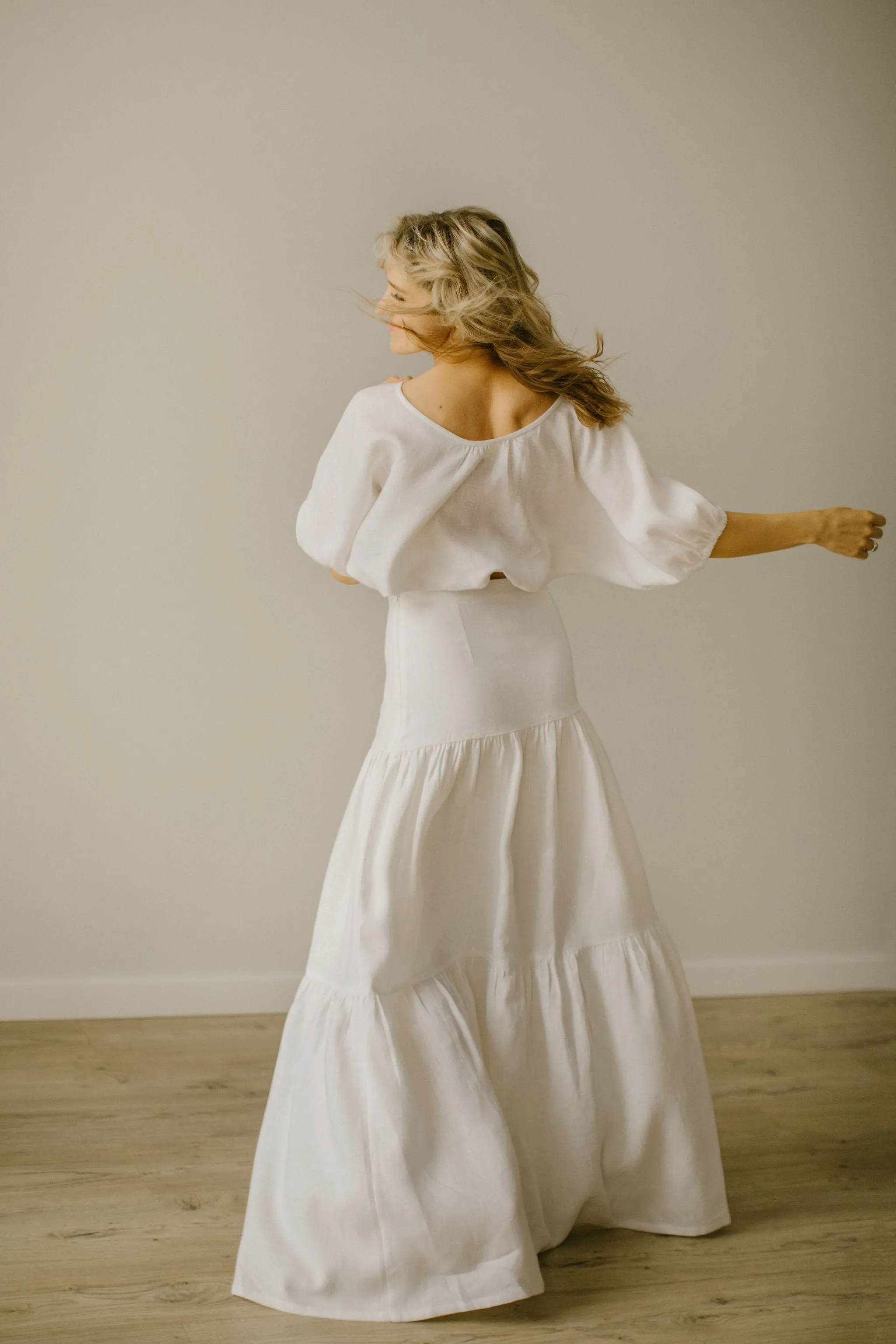 Linen Wedding Dress Set