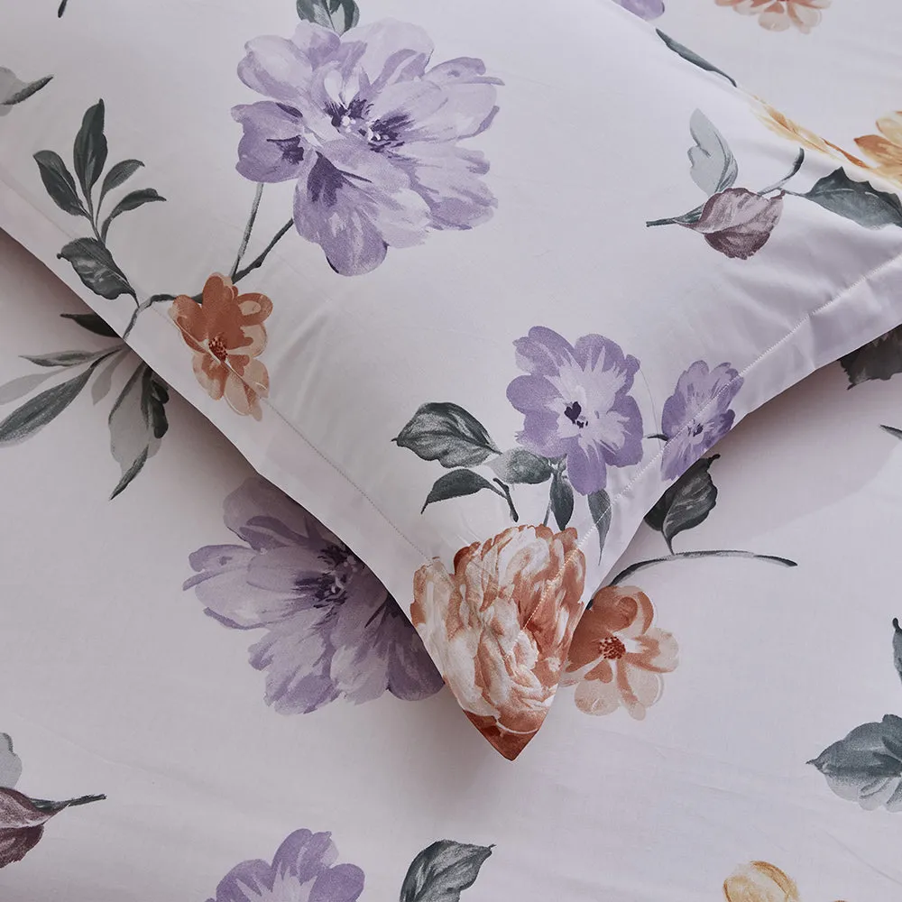 LUMINE Combed Cotton Printed 1000TC Fitted Set/ Bed Set - Abel