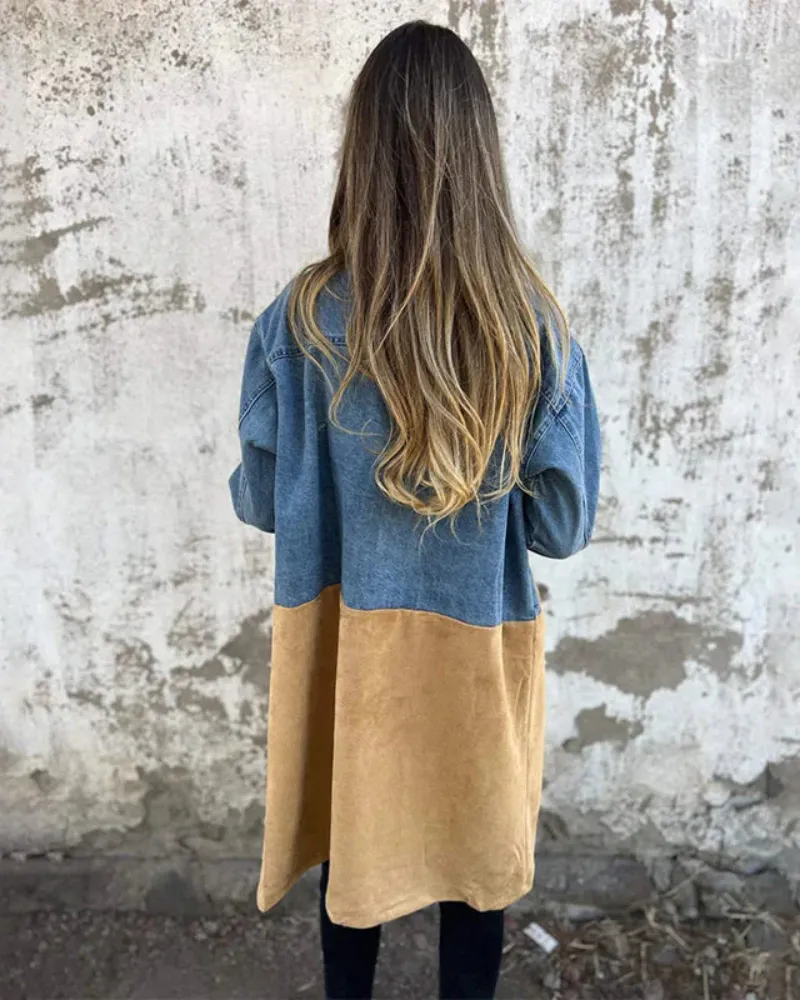 Lydia | Denim & Suede Coat