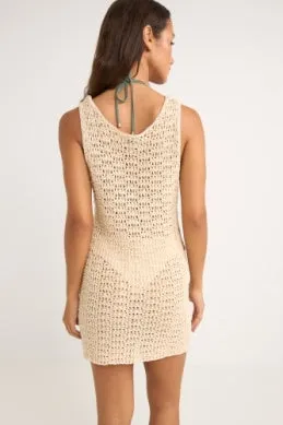 Maddie Knit Scoop Neck Mini Dress in Cream