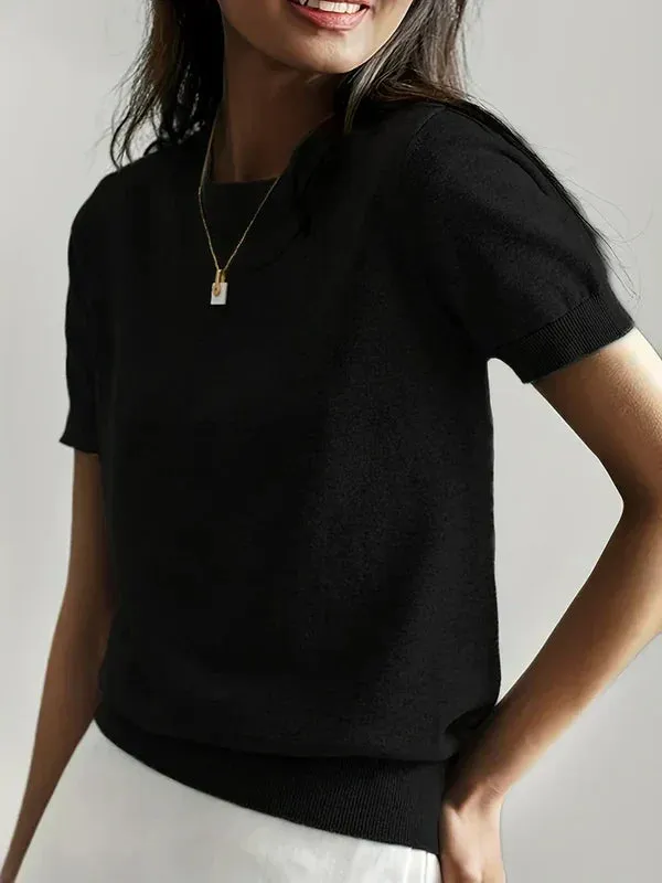Magdalena - Short-sleeved casual spring sweater
