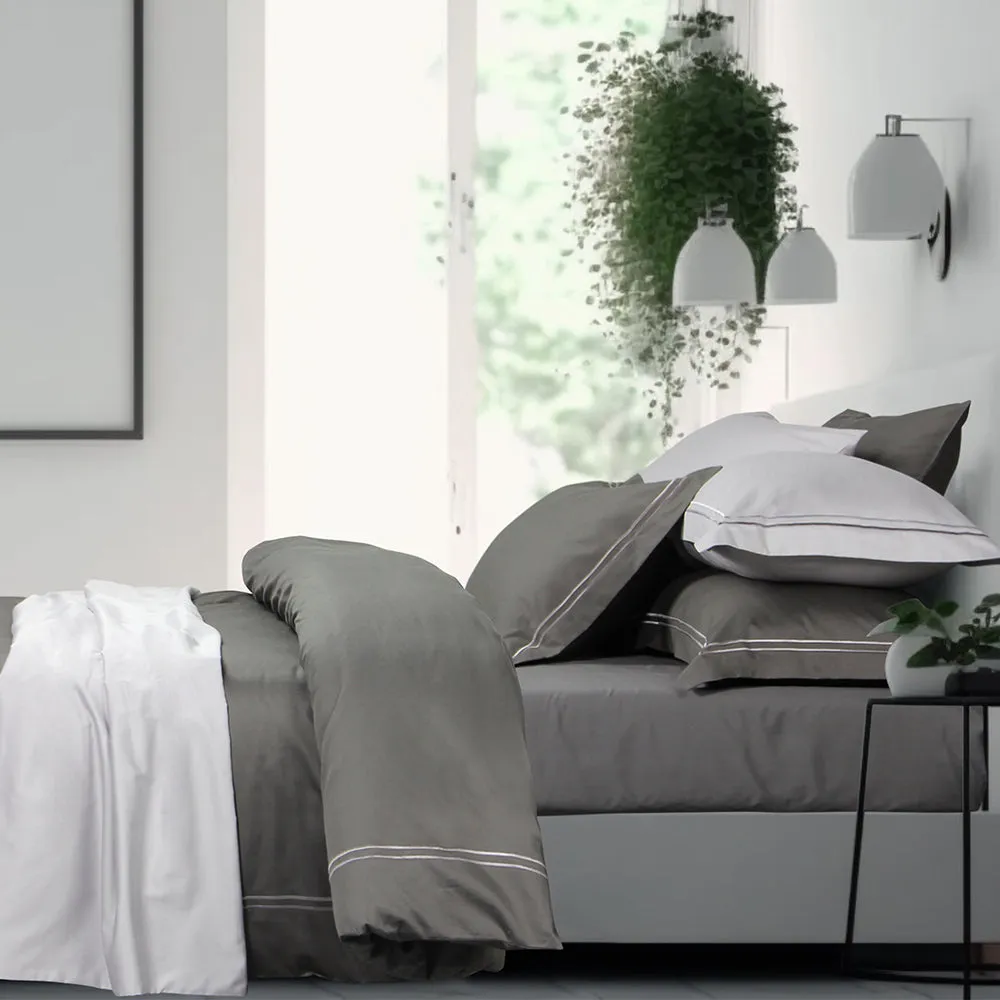 Marie Claire Hotel Suite Deluxe Collection Egyptian Cotton 1200 Thread Count Fitted Sheet Set 2 for $180 - Charcoal
