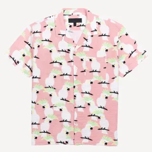Mens Cool Knit Seersucker Camp Shirt - Quartz Pink / Cockatoo