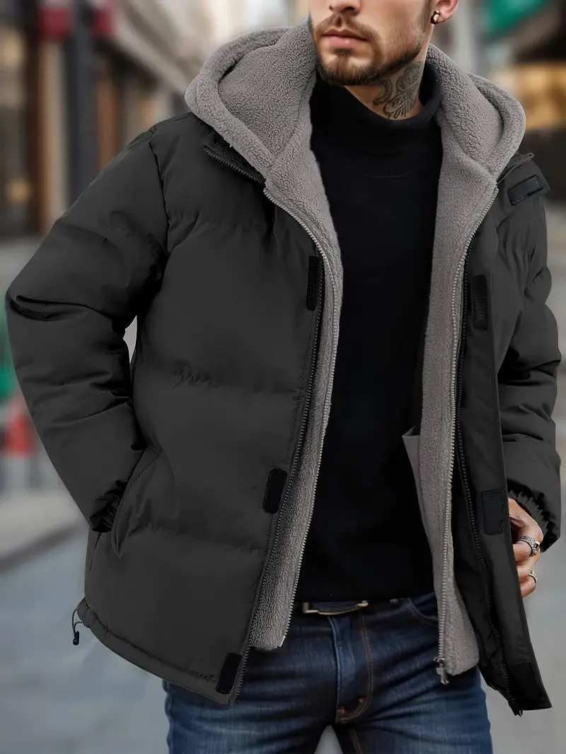 Men's London Hooded Puffer Jacket & Fleece - Warm Winter & Outdoor Wear