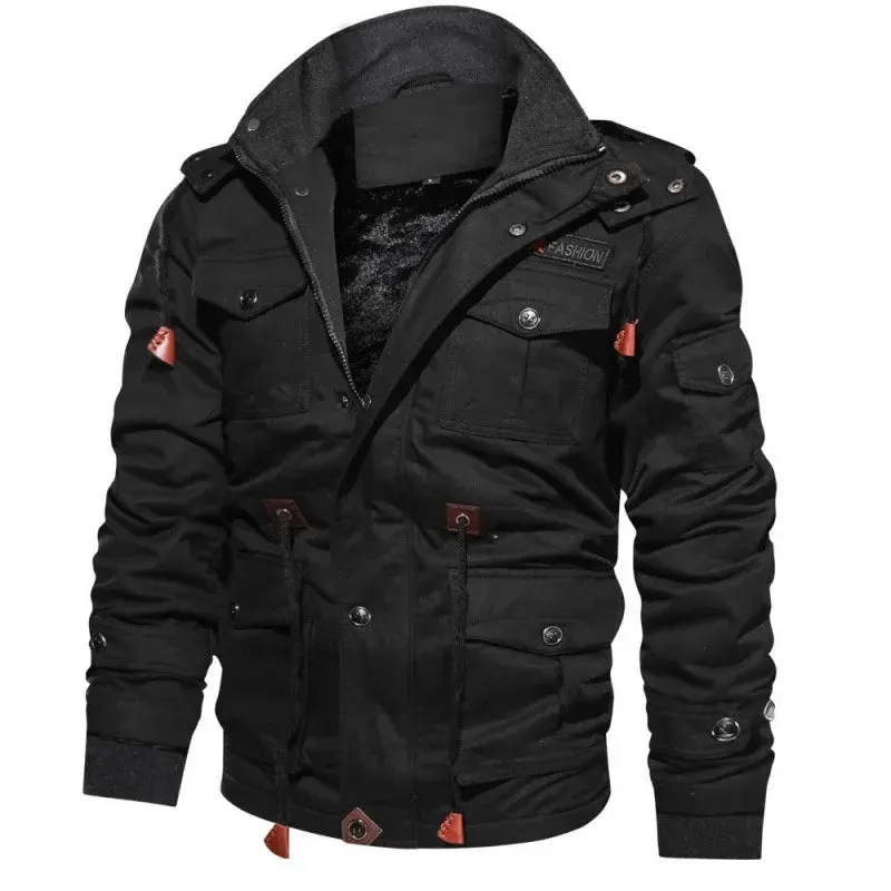 Men's Winter Military Jackets Fleece Lined Hooded Coats