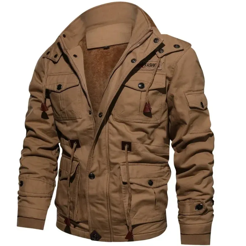 Men's Winter Military Jackets Fleece Lined Hooded Coats