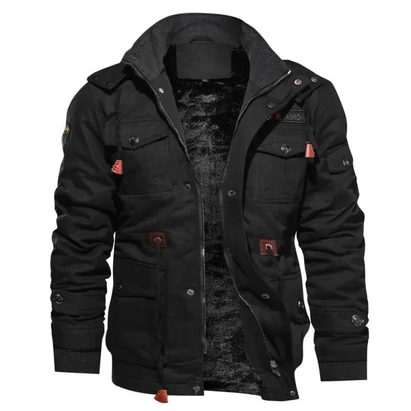 Men's Winter Military Jackets Fleece Lined Hooded Coats