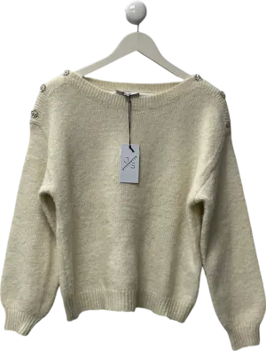 Milleniun Jewelled Cream Knitted Jumper One Size
