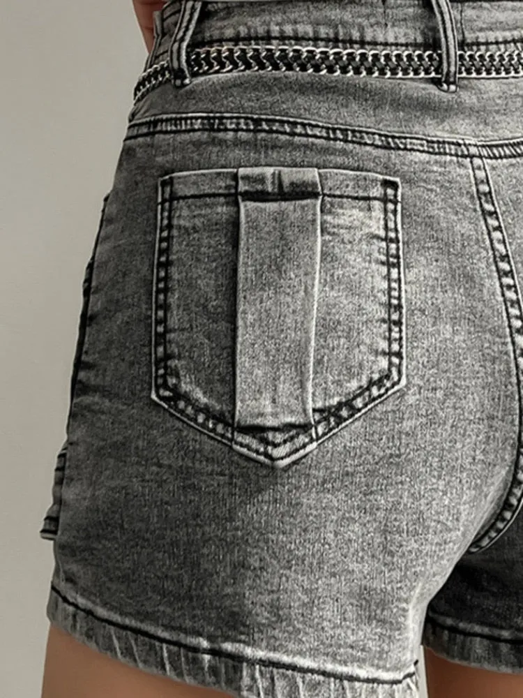 Mirani – Women's Elegant Layered Shorts in Grey