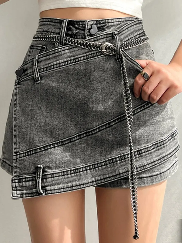Mirani – Women's Elegant Layered Shorts in Grey