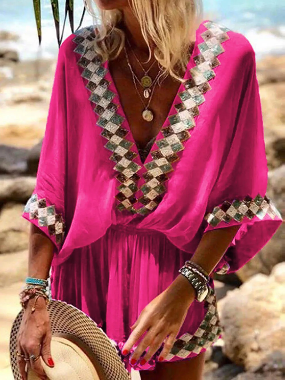 Miriam - Loose Beach Long Sleeve Romper