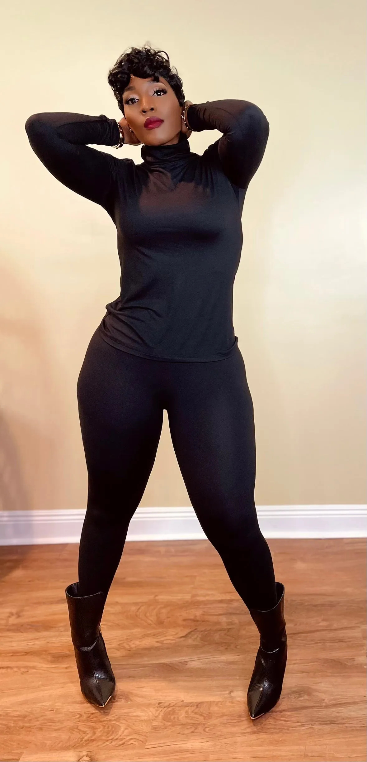 MOCK NECK SET (BLACK)