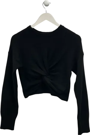 NA-KD Black Twist Front Knitted Jumper UK S