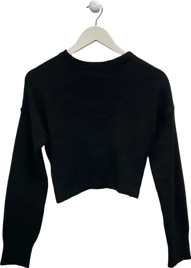 NA-KD Black Twist Front Knitted Jumper UK S
