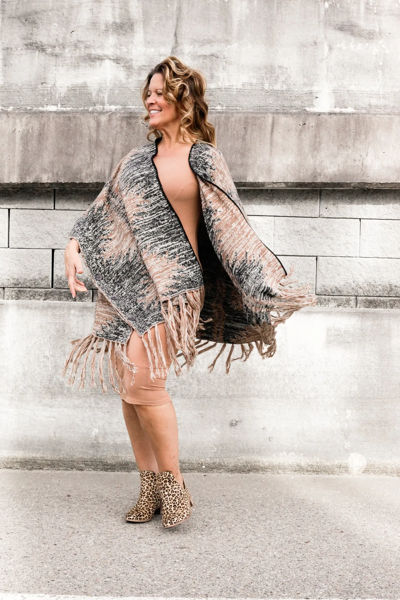 Nevada Fringed Shawl Cardigan