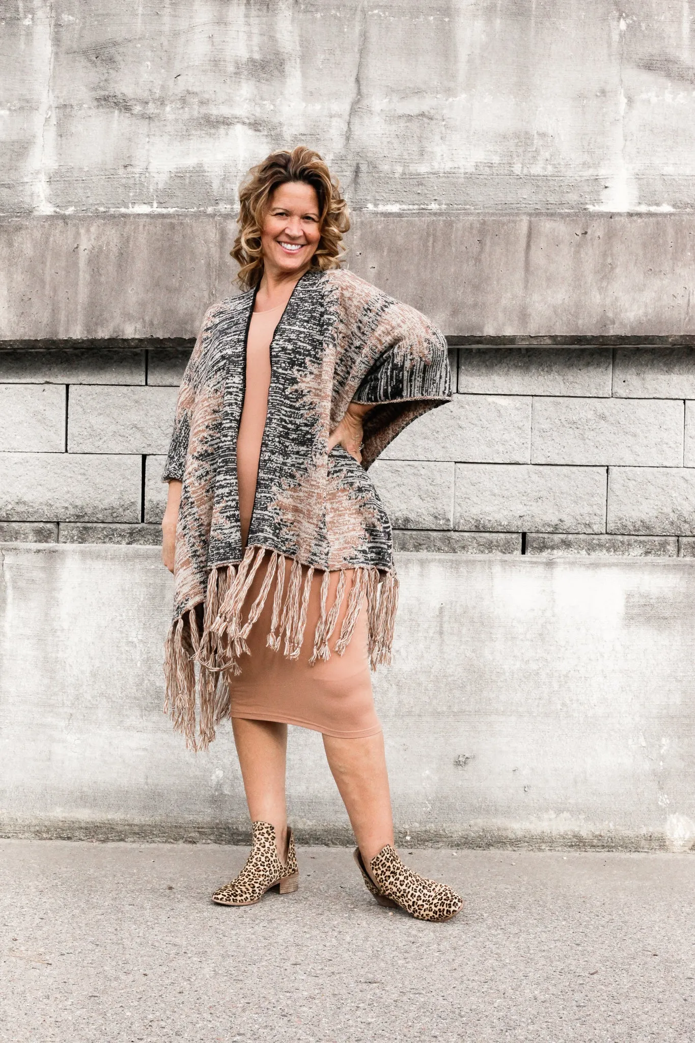 Nevada Fringed Shawl Cardigan