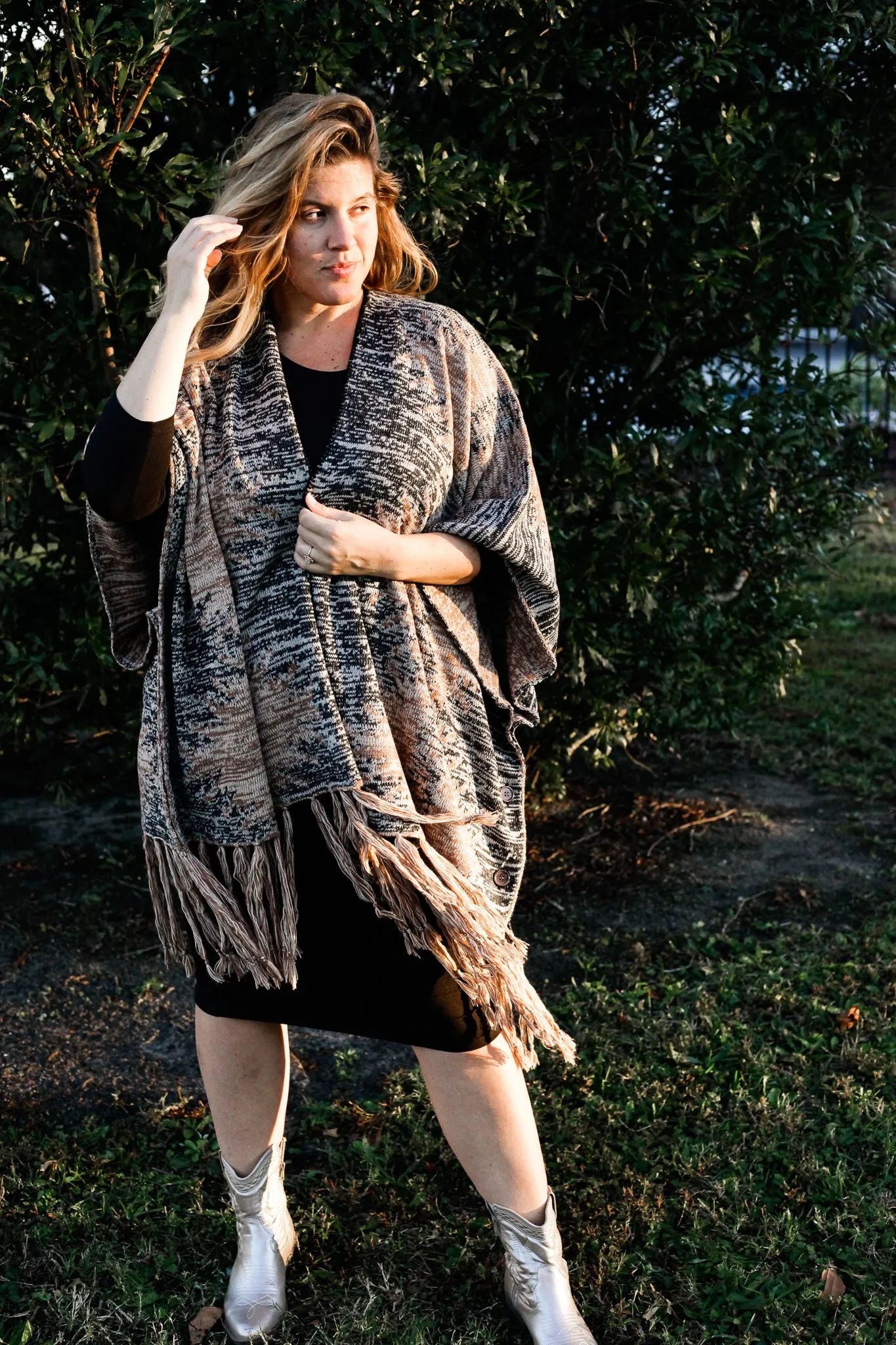 Nevada Fringed Shawl Cardigan