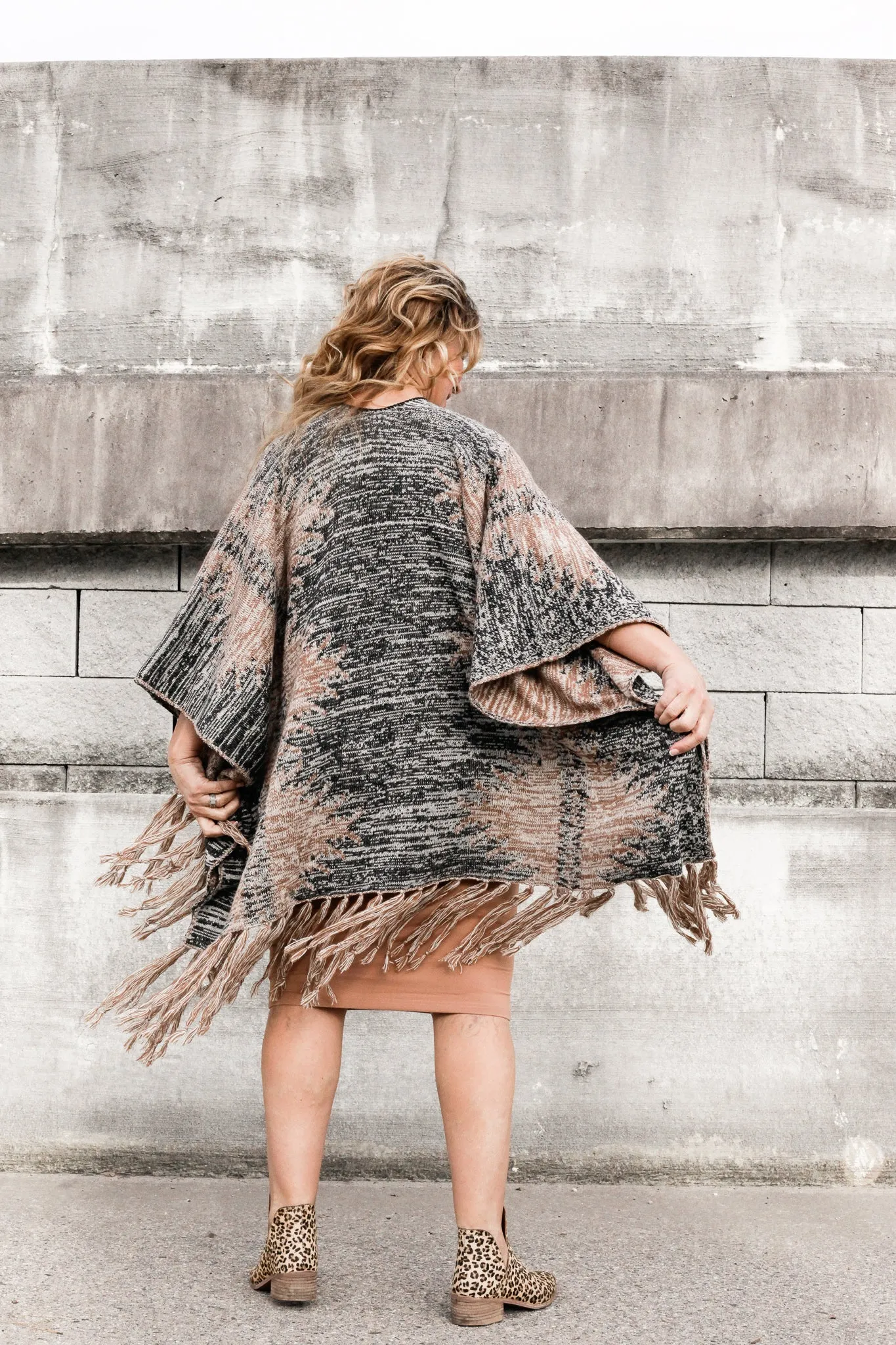 Nevada Fringed Shawl Cardigan