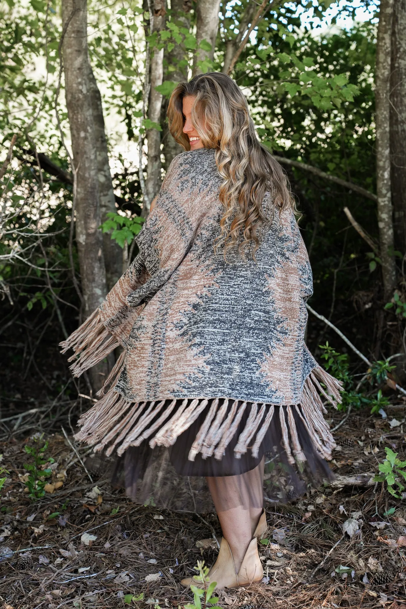 Nevada Fringed Shawl Cardigan
