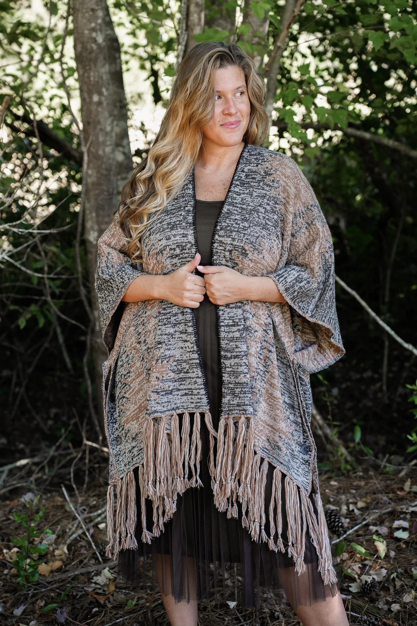 Nevada Fringed Shawl Cardigan