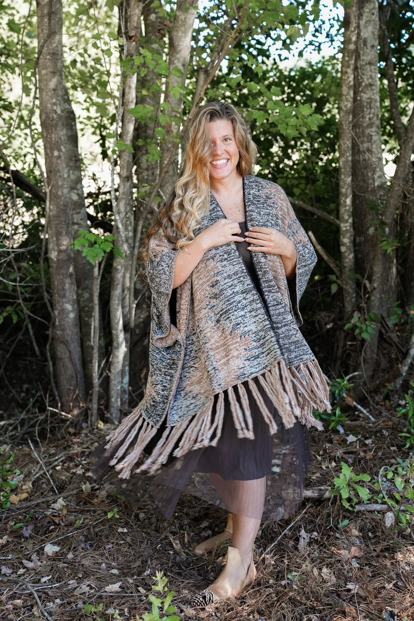 Nevada Fringed Shawl Cardigan